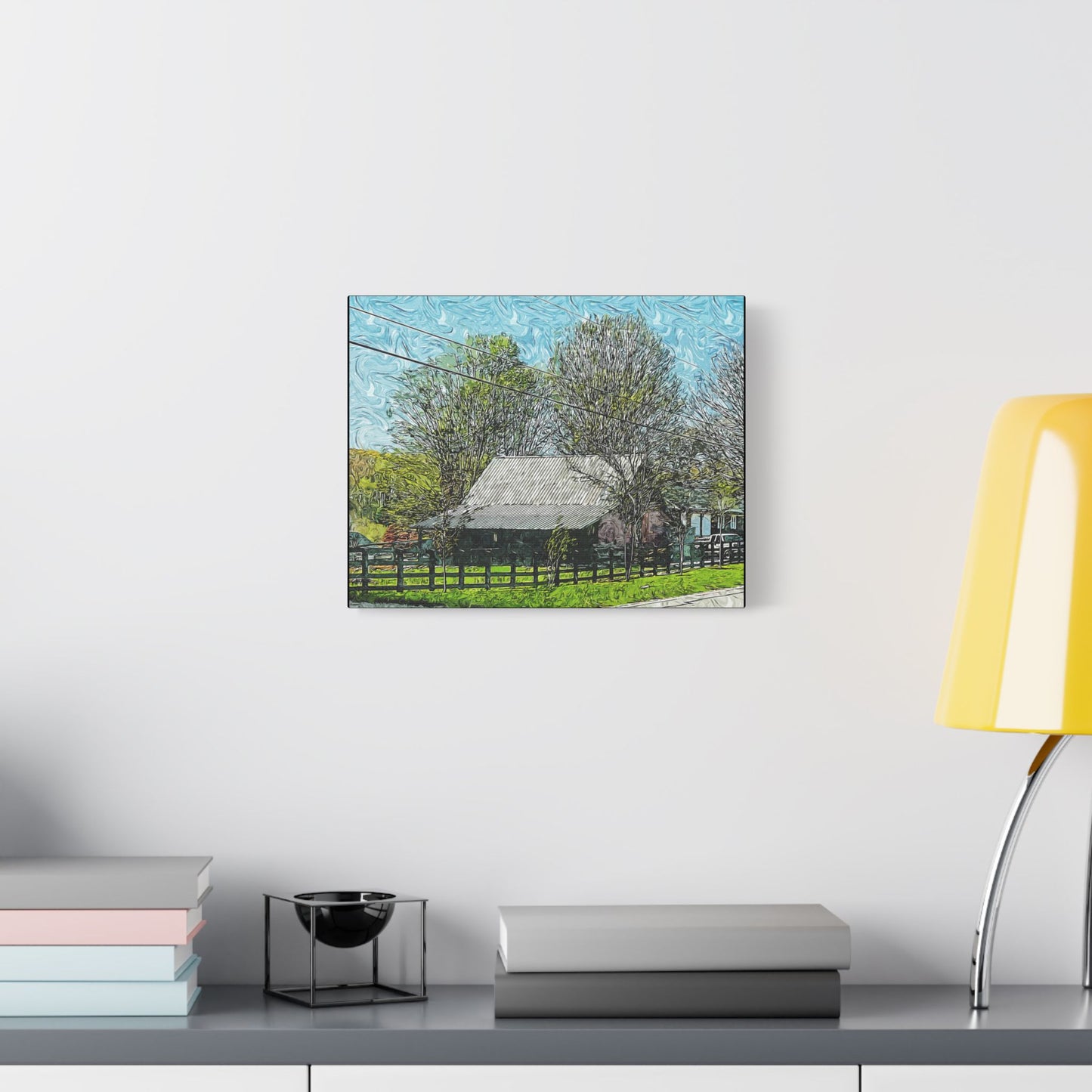 Farm Building- Art- Gallery Wrapped- Satin Stretched Canvas Gallery Wraps - No Frame Needed