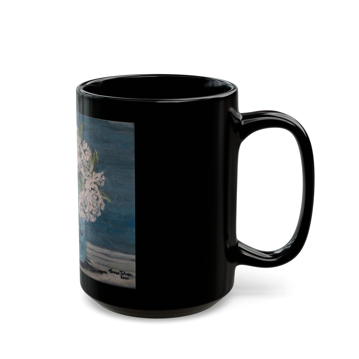 Belle Bouquet- 11 oz or 15 oz Ceramic Black Mugs