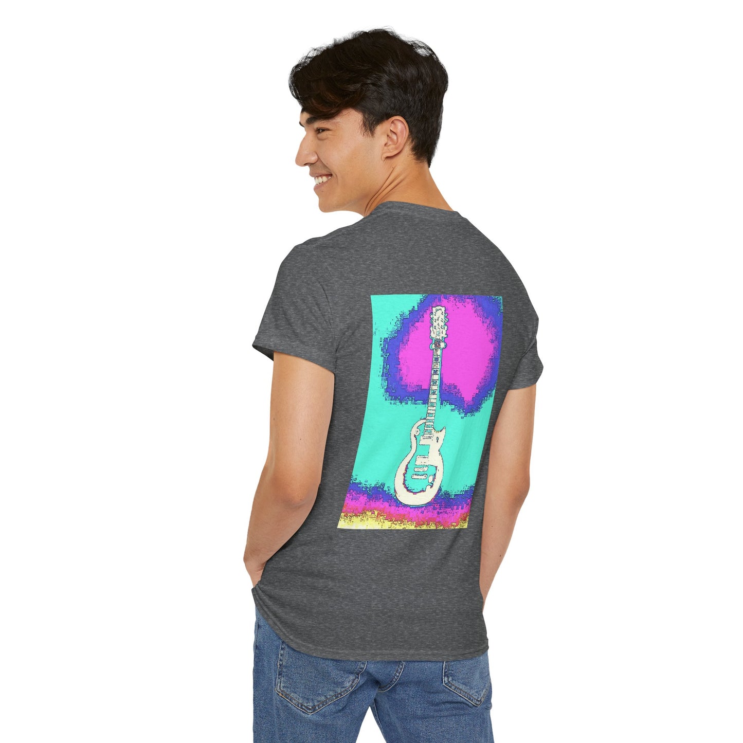 Psychedelic Guitar- Amazing Unisex Heavy Cotton Short Sleeve Tee Shirts!