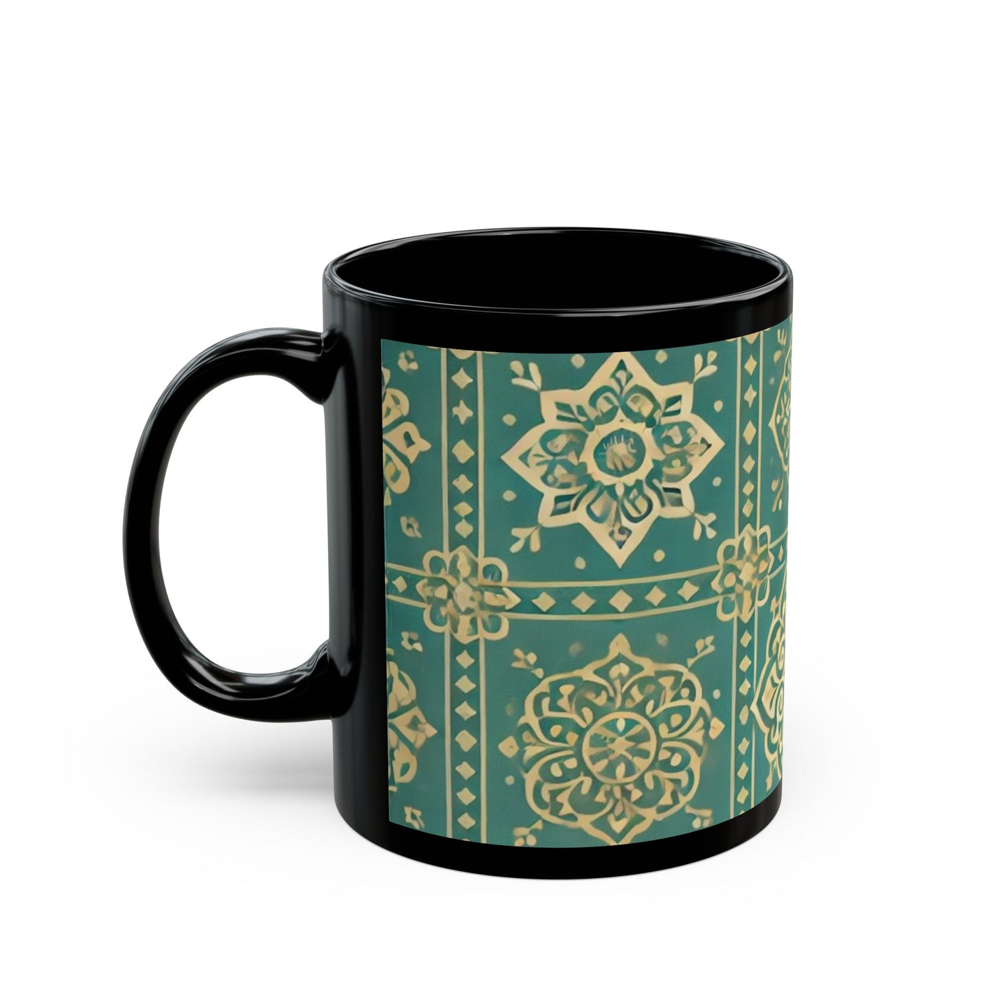 Gold Jewels - 11 oz or 15 oz Ceramic Black Mugs