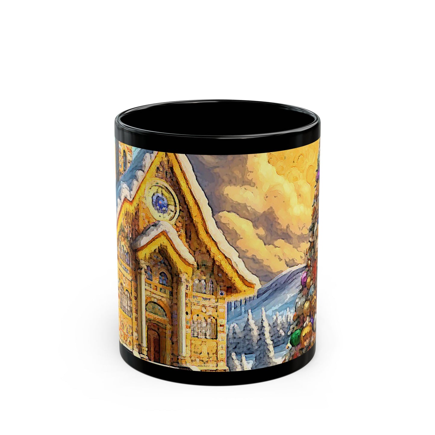 Christmas Magic - 11 oz or 15 oz Ceramic Black Mugs