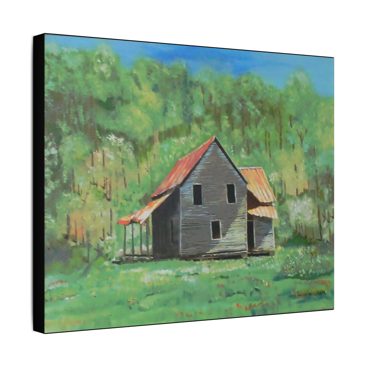 The Homeplace- Art- Gallery Wrapped- Satin Stretched Canvas Gallery Wraps - No Frame Needed