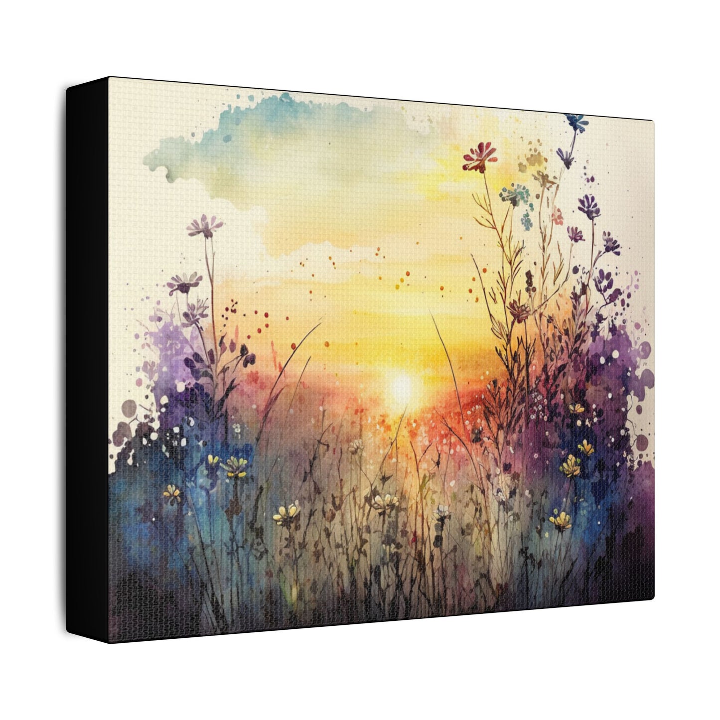 Wildflower Morning- Art- Gallery Wrapped- Satin Stretched Canvas Gallery Wraps - No Frame Needed