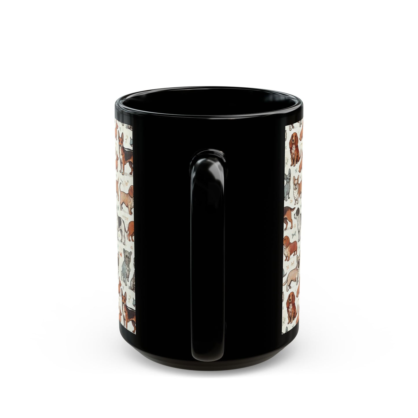Doggies- 11 oz or 15 oz Ceramic Black Mugs
