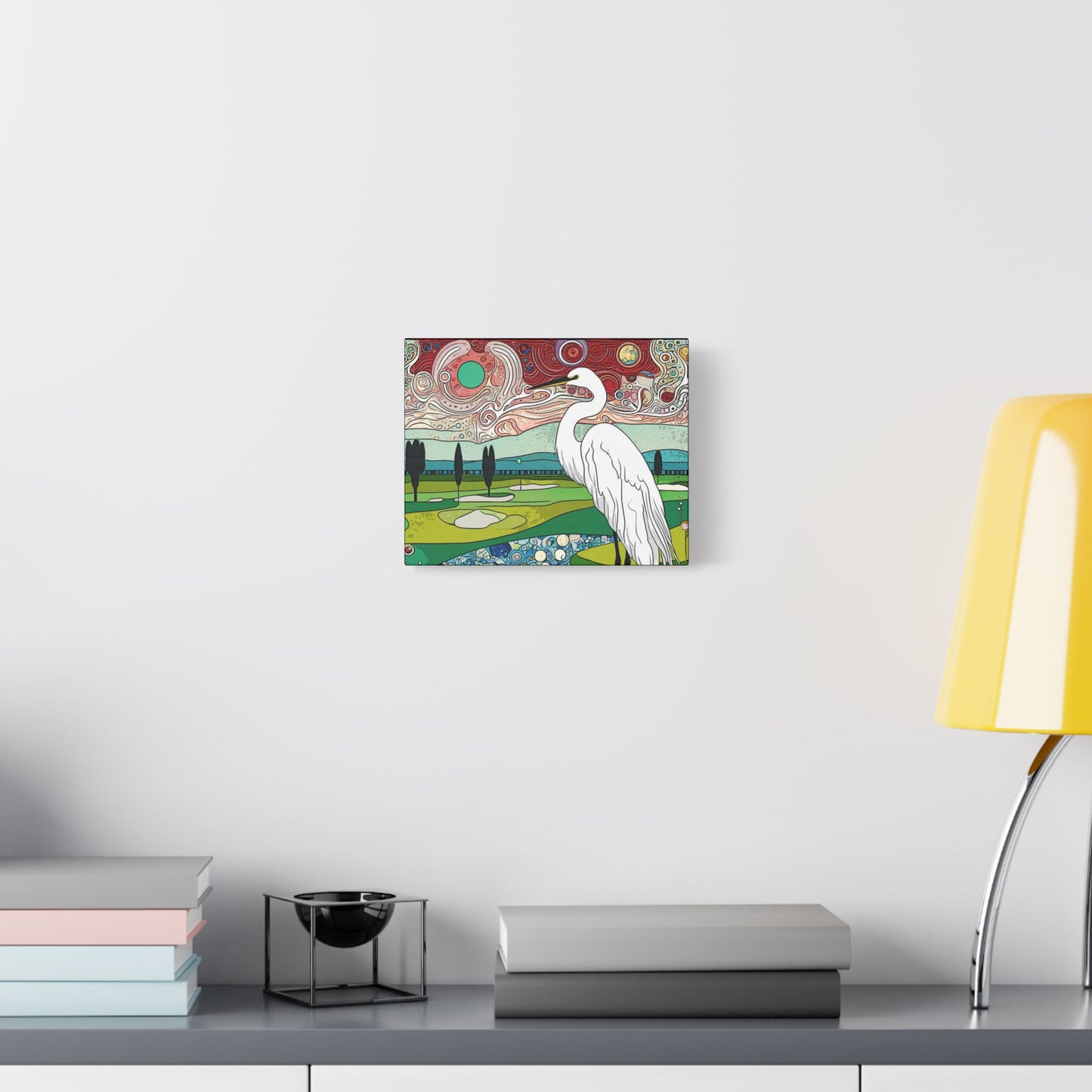 Florida Egret- Art- Gallery Wrapped- Satin Stretched Canvas Gallery Wraps - No Frame Needed