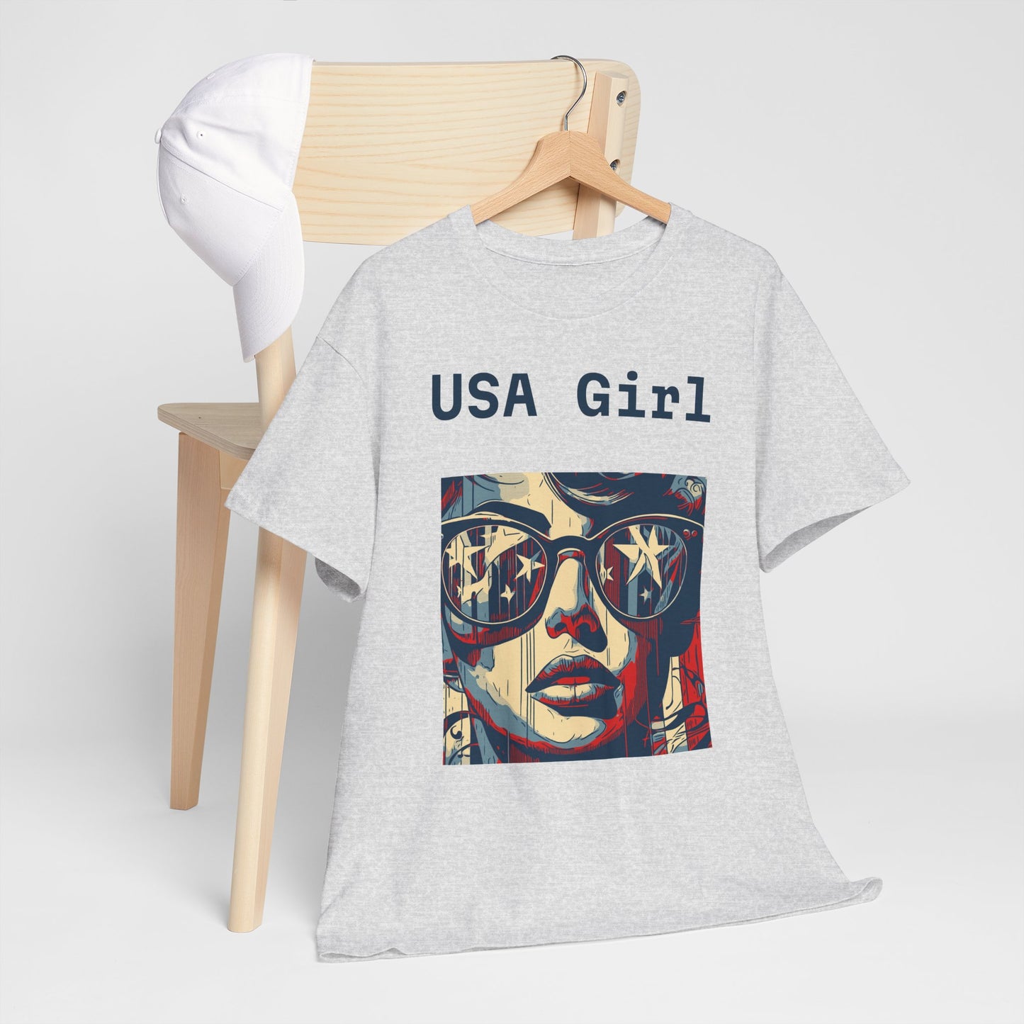 "USA Girl" - Amazing Unisex Heavy Cotton Short Sleeve Tee Shirts!