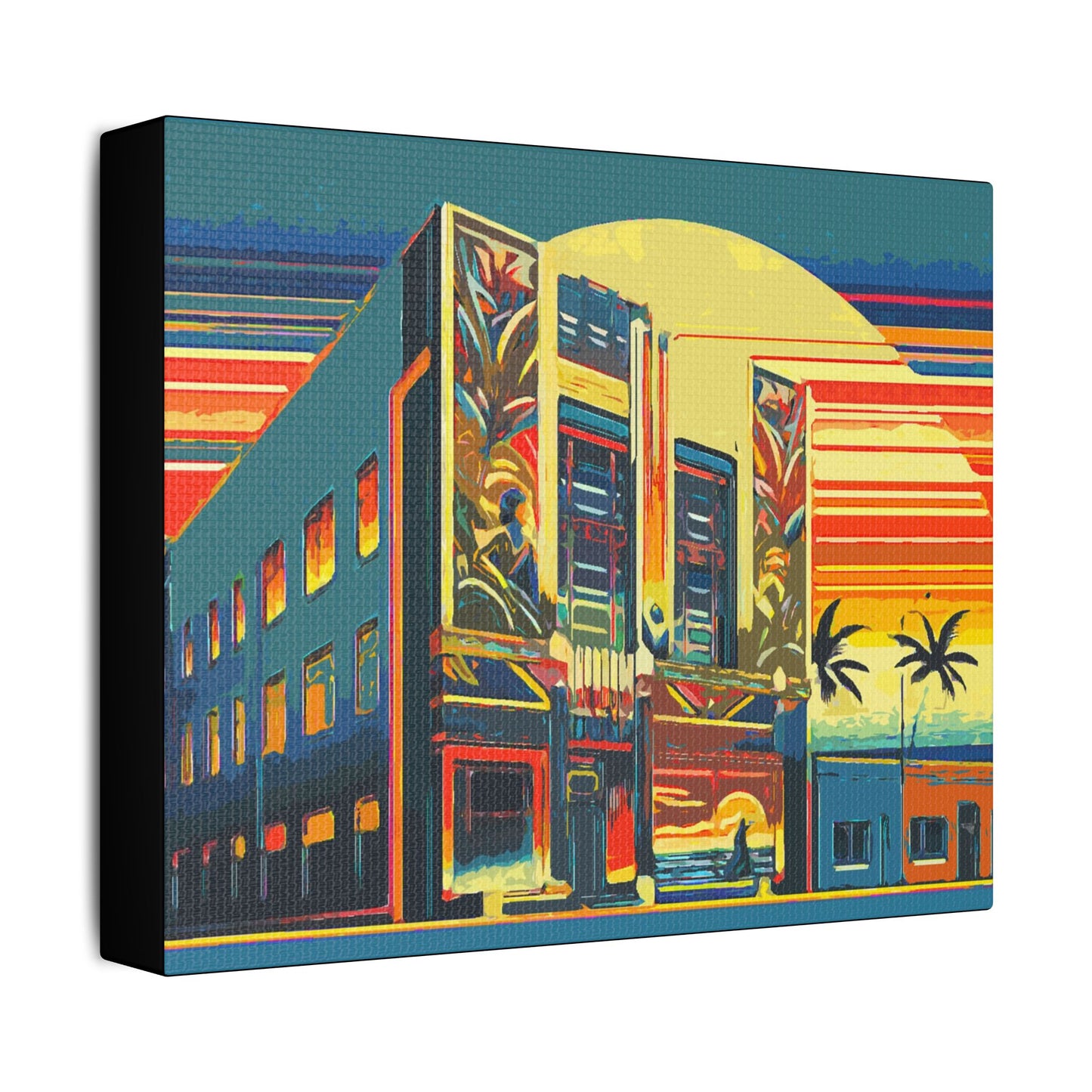 Art Deco Theatre- Art- Gallery Wrapped- Satin Stretched Canvas Gallery Wraps - No Frame Needed