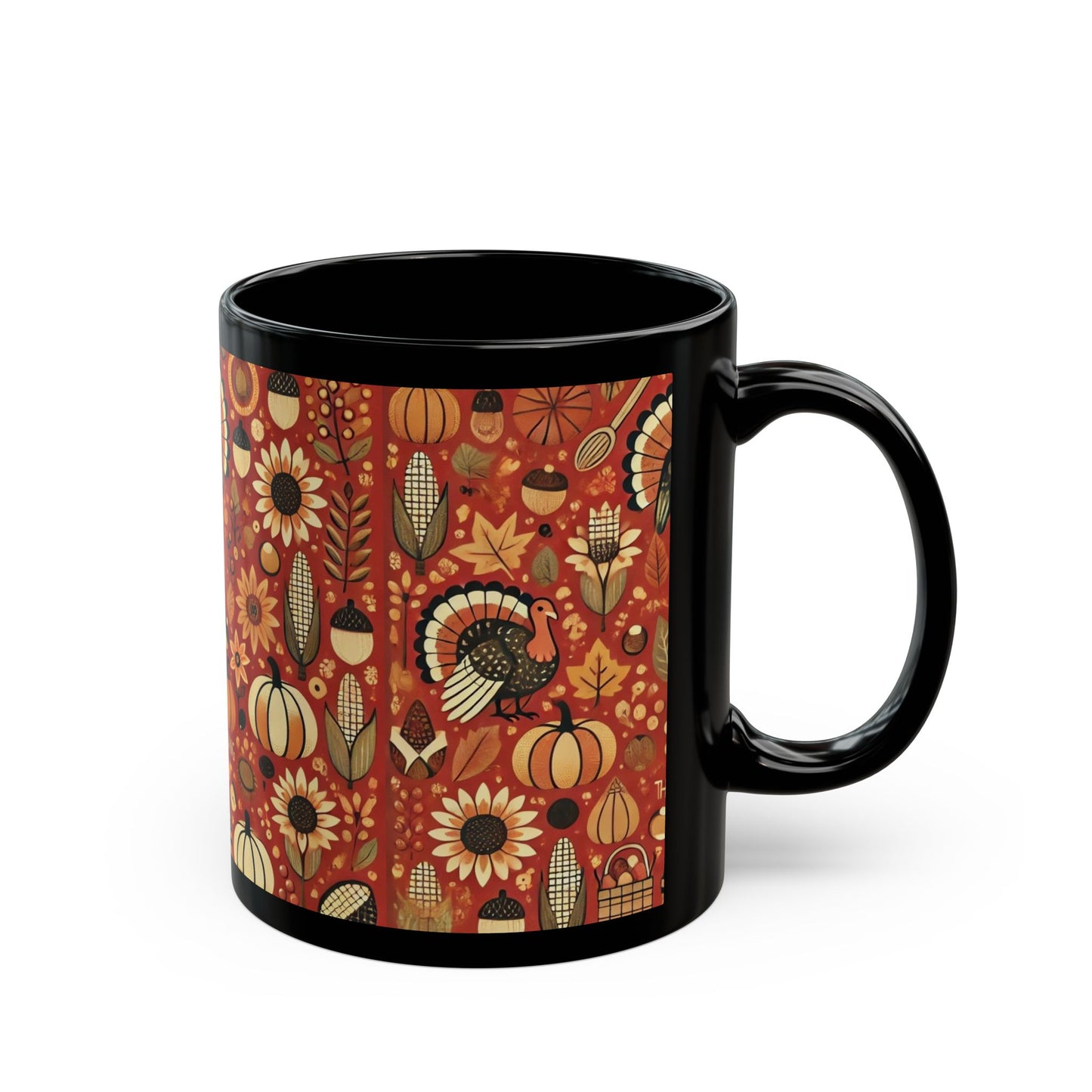 Thanksgiving- 11 oz or 15 oz Ceramic Black Mugs
