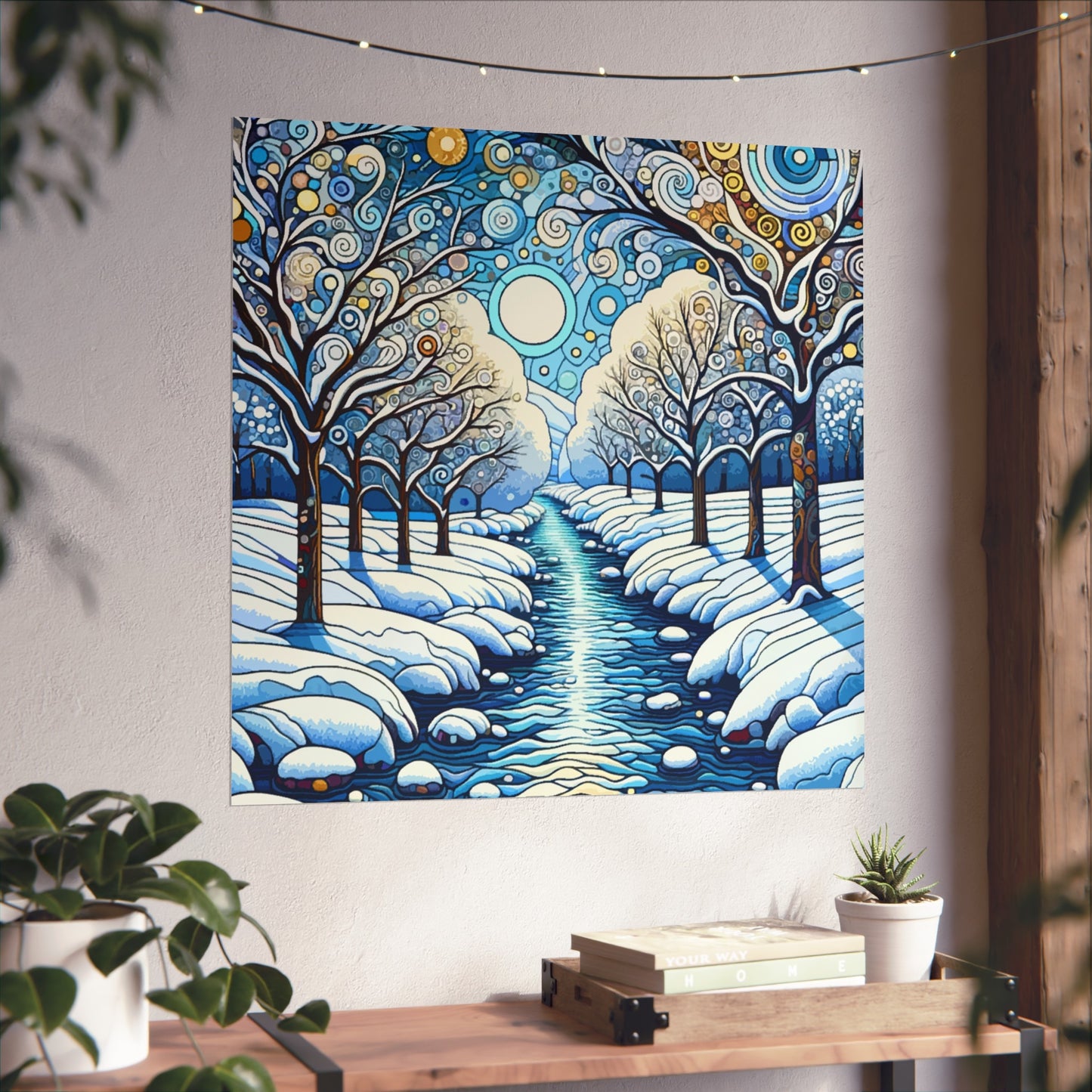 Winter Stream- Art- Giclée Technique Fine Art Posters- No Frame