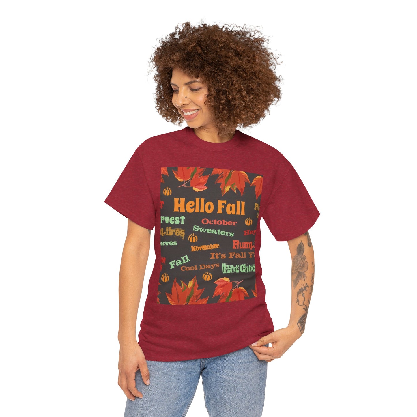 Hello Fall -Amazing Unisex Heavy Cotton Short Sleeve Tee Shirts!