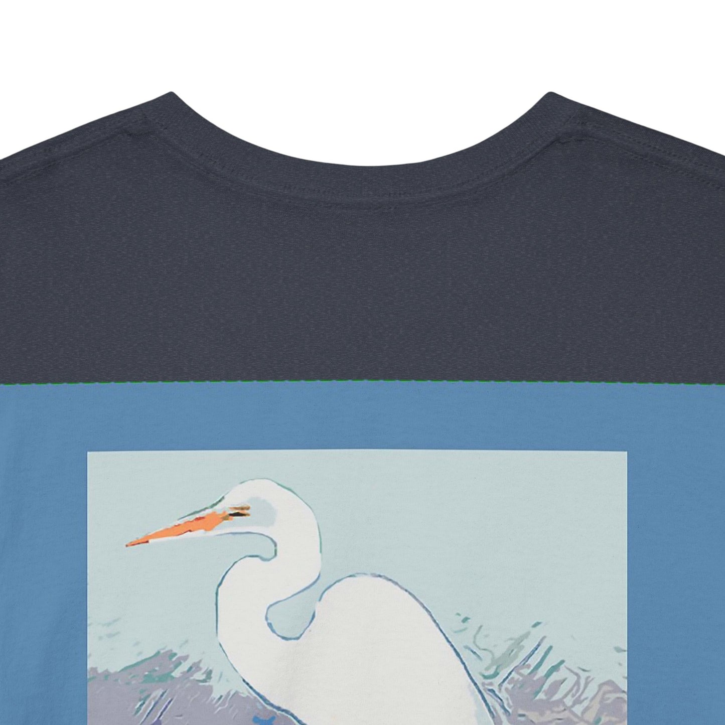 White Egret- Amazing Unisex Heavy Cotton Short Sleeve Tee Shirts!