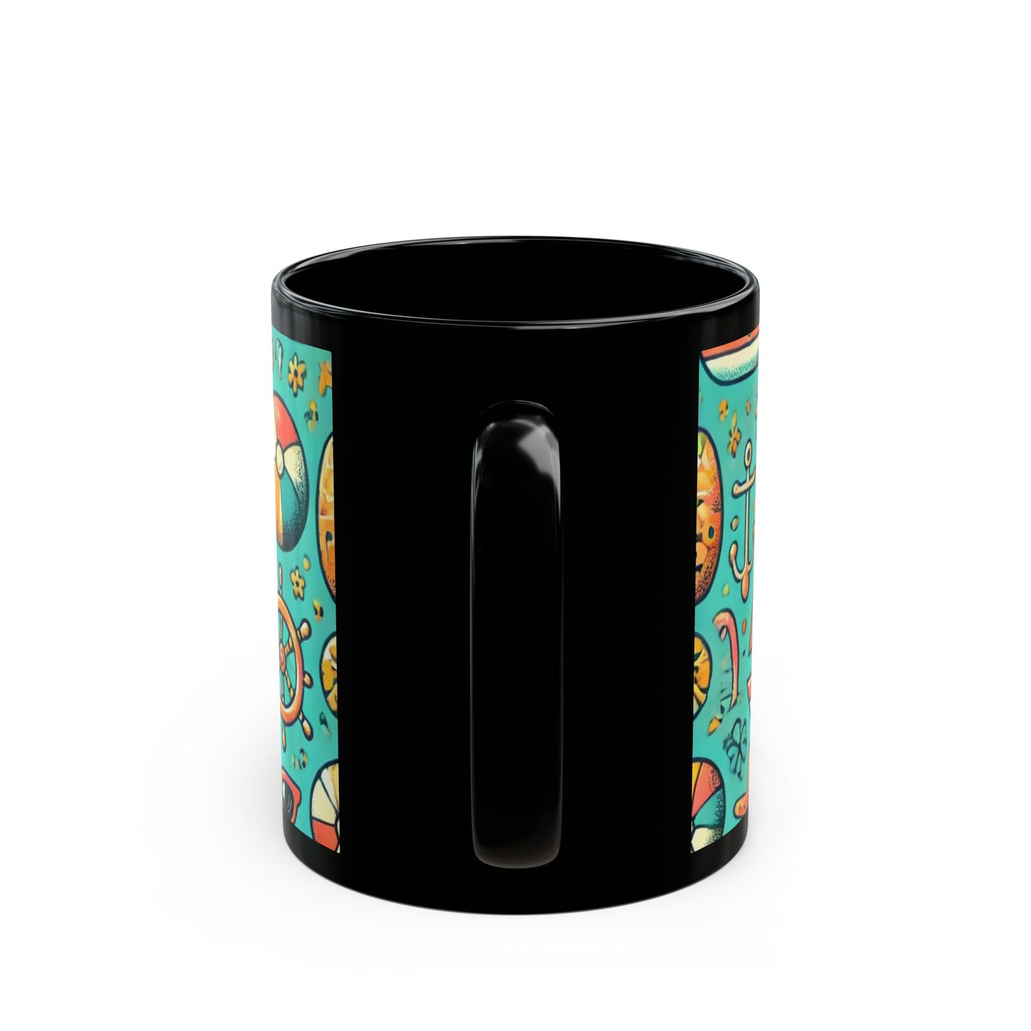 By the Sea- 11 oz or 15 oz Ceramic Black Mugs