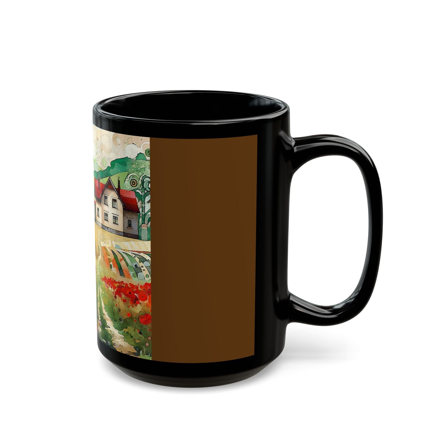 Poppy Hill House - 11 oz or 15 oz Ceramic Black Mugs