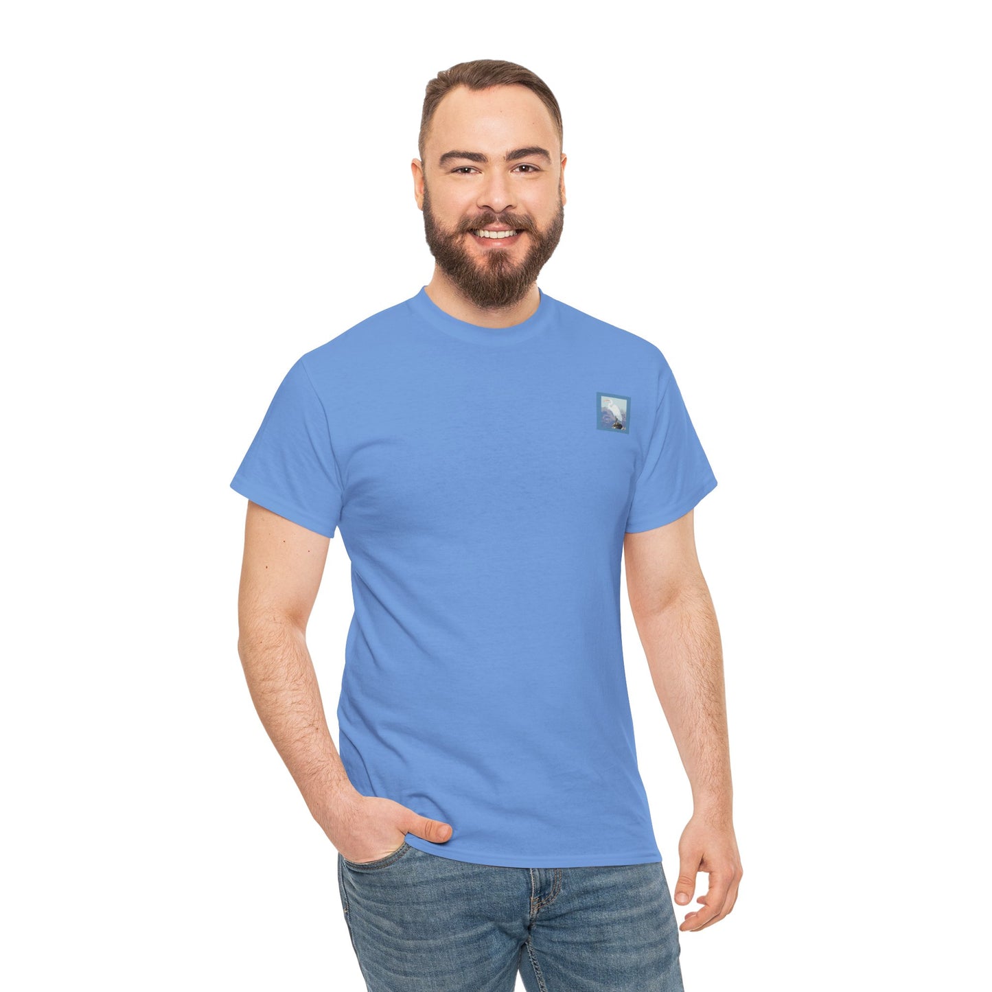 White Egret- Amazing Unisex Heavy Cotton Short Sleeve Tee Shirts!