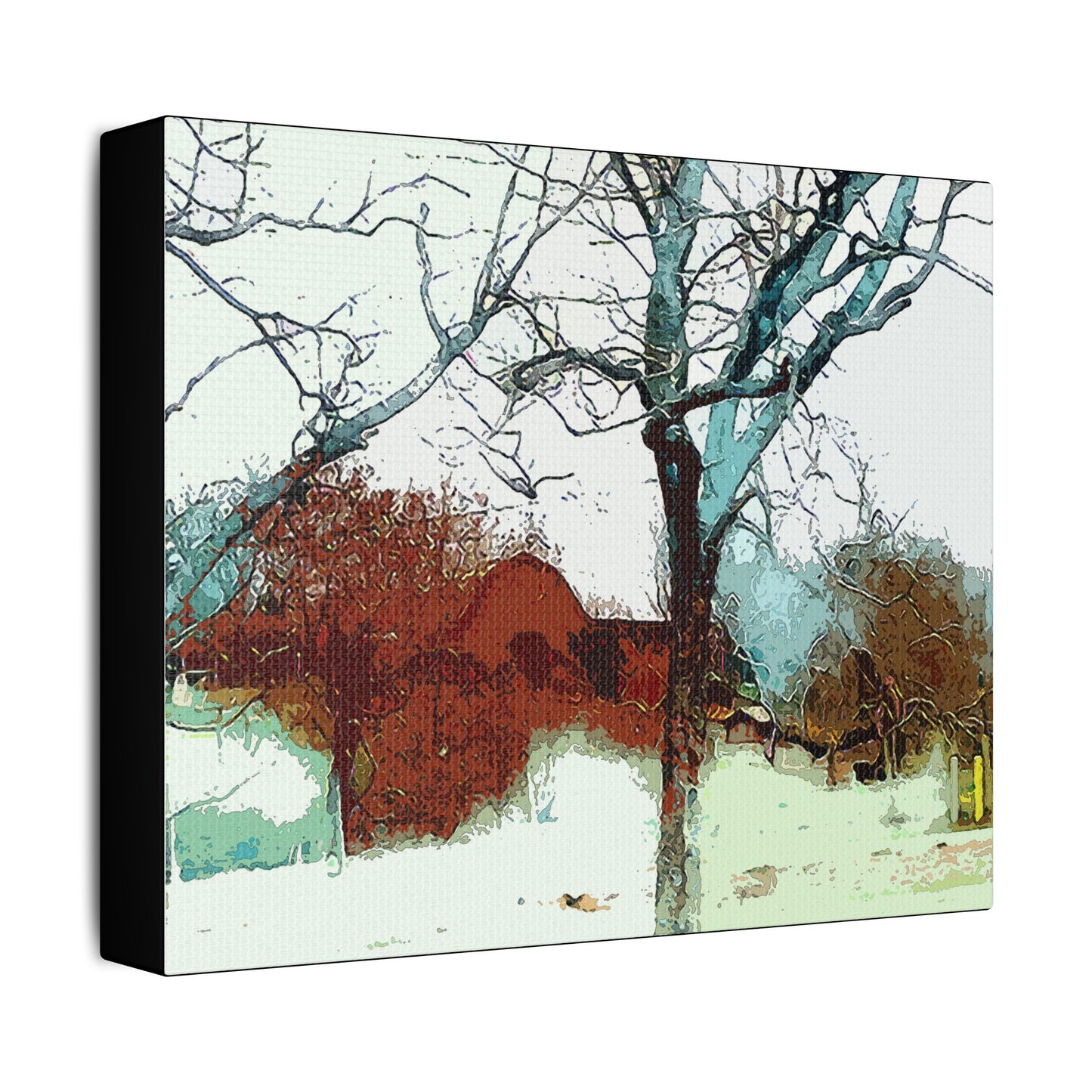 Barn in the Woods- Art- Gallery Wrapped- Satin Stretched Canvas Gallery Wraps - No Frame Needed