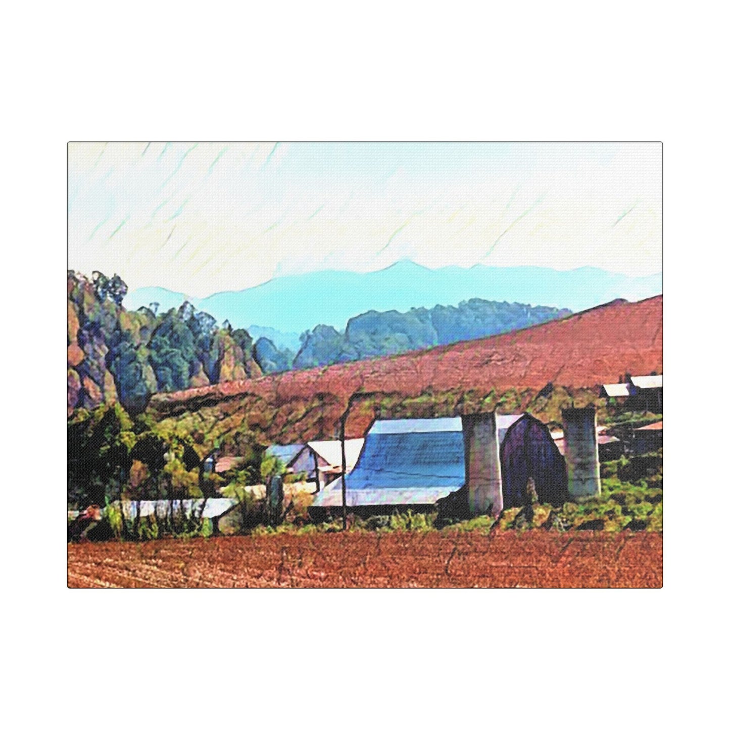 Ashville Mountain Farm - Art- Gallery Wrapped- Satin Stretched Canvas Gallery Wraps - No Frame Needed