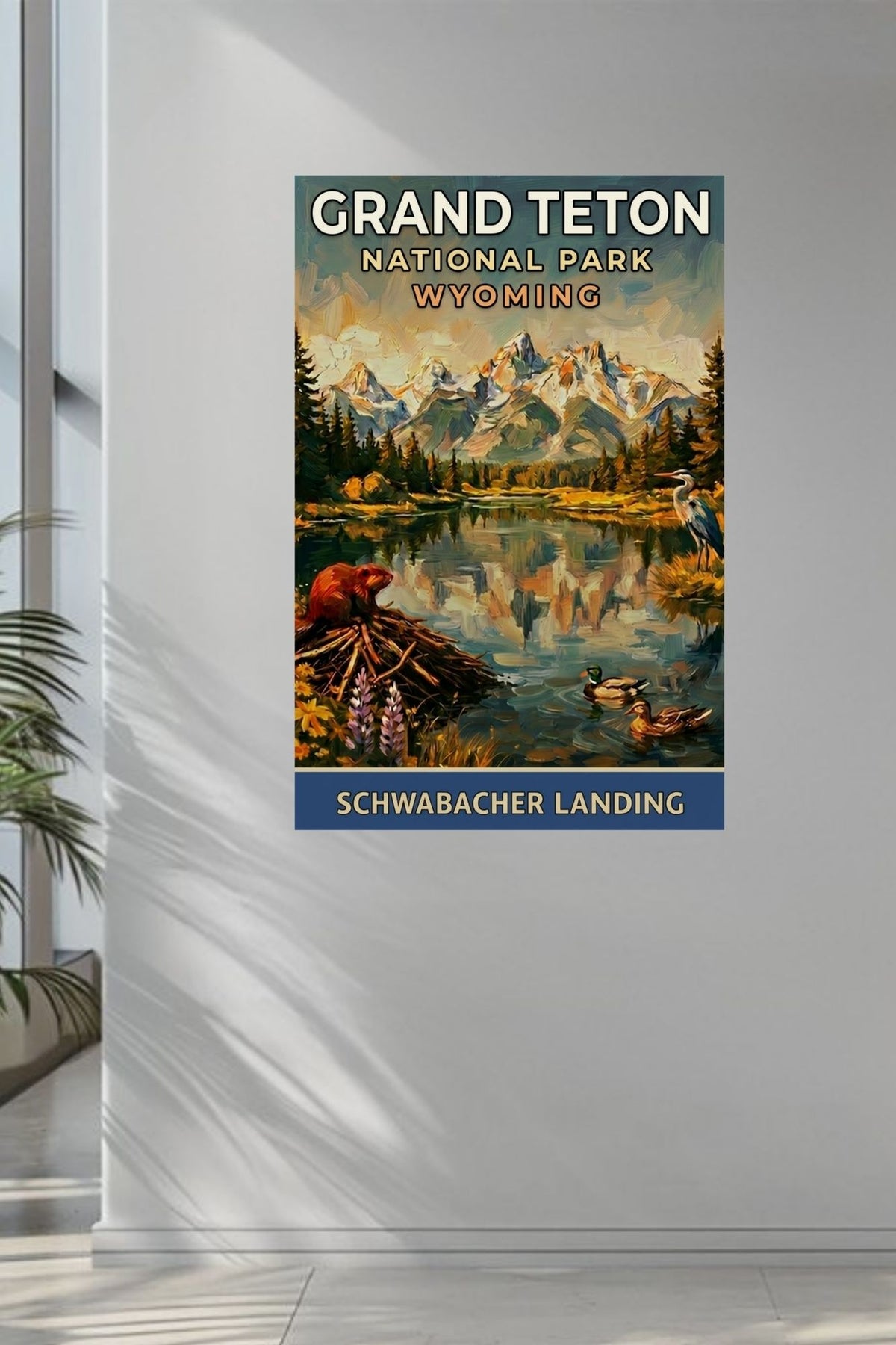 Schwabacher Landing| Grand Teton Mountain| Impressionist Print| Giclee Paper- Wood- Metal- Canvas