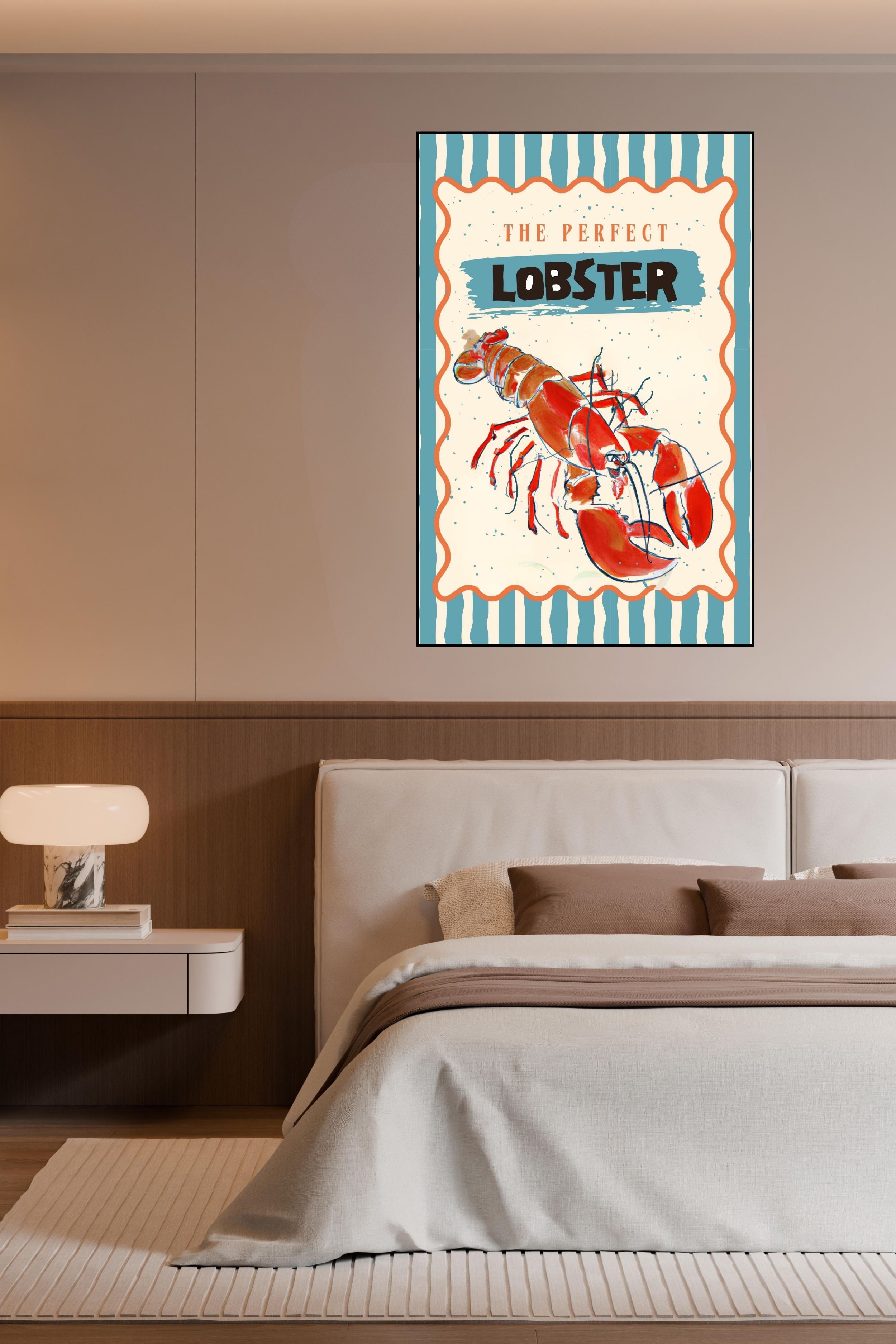 Perfect Lobster, Coastal Food, Maine, Prints, Canvas, Wood, or Metal Art