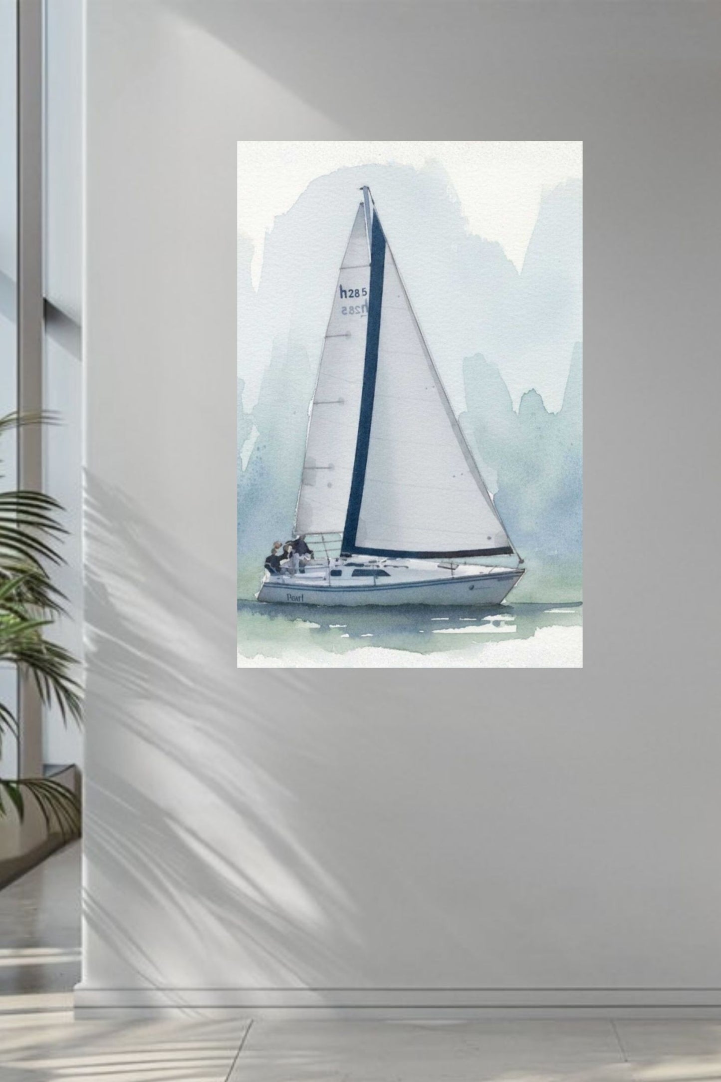 Sailing Boat | Water Sports Art| Prints, Giclee Paper, Giclee Canvas, Birch Wood, and Metal Panels