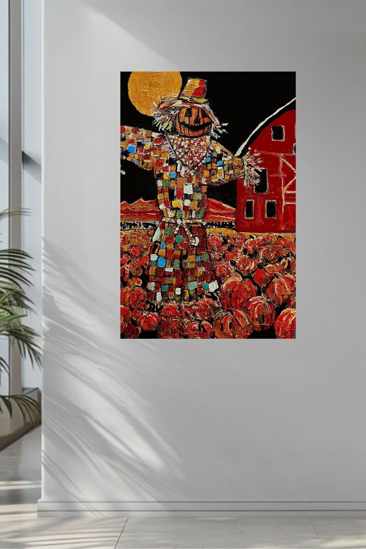 Scary Scarecrow- Farm| Autumn Art| Halloween Pumpkins| Giclee Paper- Wood- Metal- Canvas
