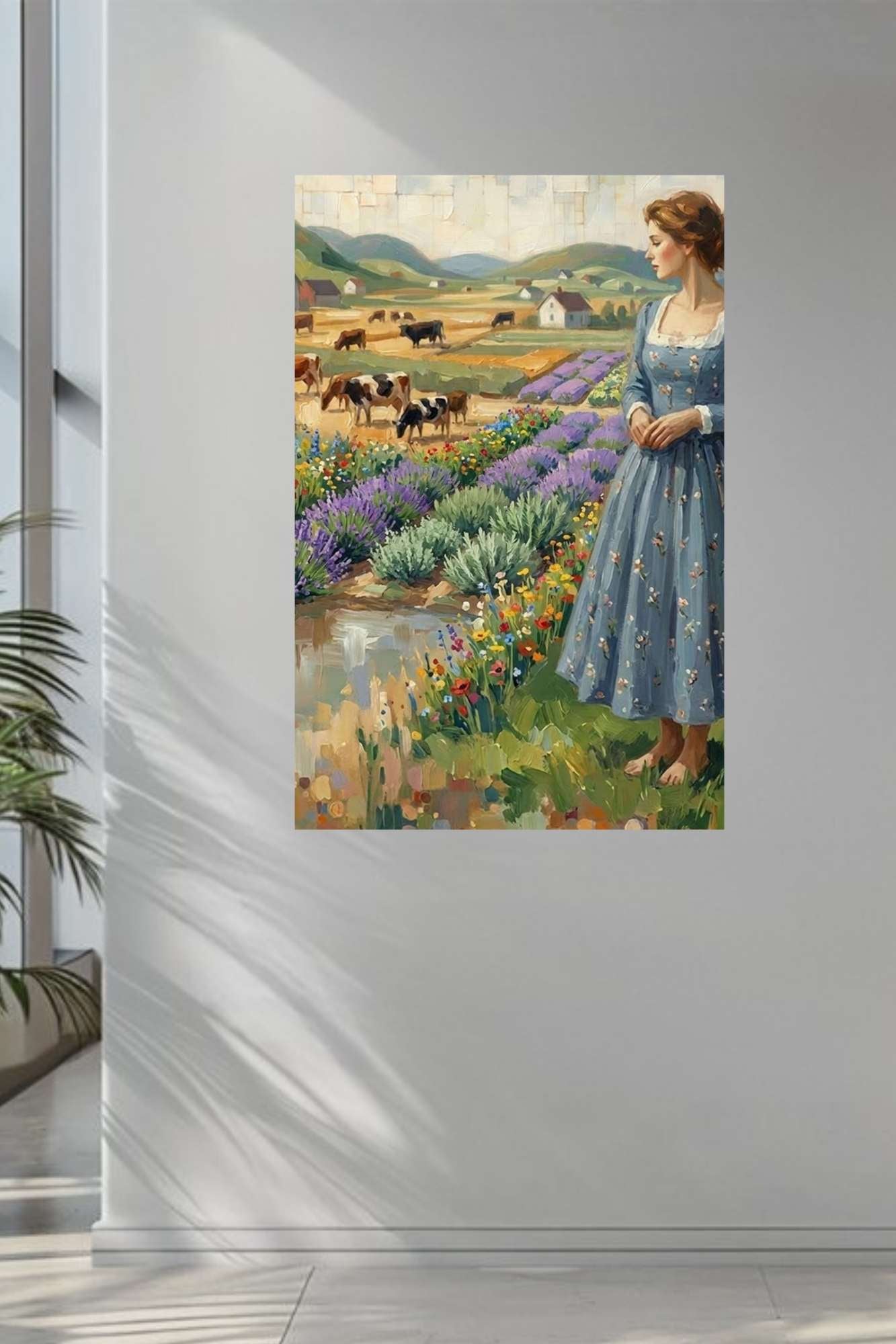 Farm Wildflowers and Pastures | Vintage Farm Landscape Art | Giclée Paper • Wood • Metal • Canvas