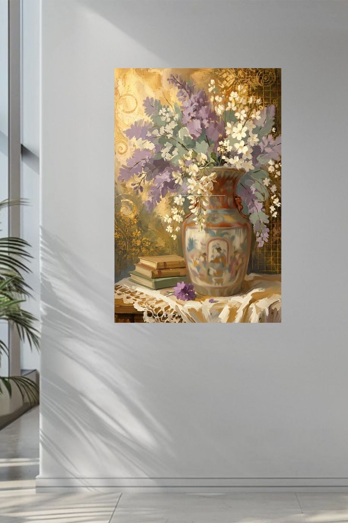 Heirloom Garden Blooms | Elegant Floral Print| Still Life with Oriental Vase | Cottage Garden Wall Art | Giclée Paper • Canvas • Wood • Metal