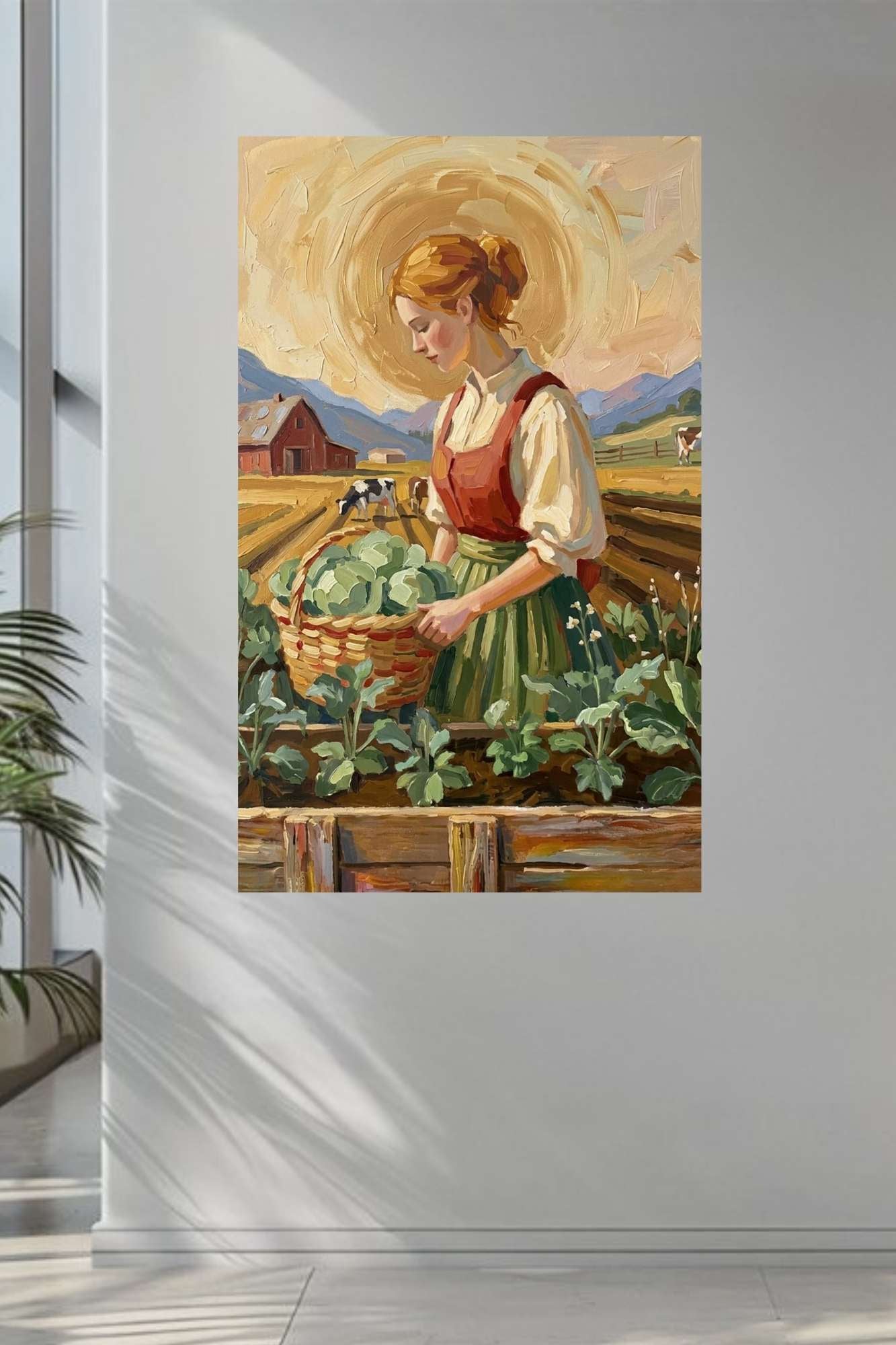 Harvest The Garden| Vintage Style Print| Farm Cow Art| Giclee Paper- Wood- Metal- Canvas