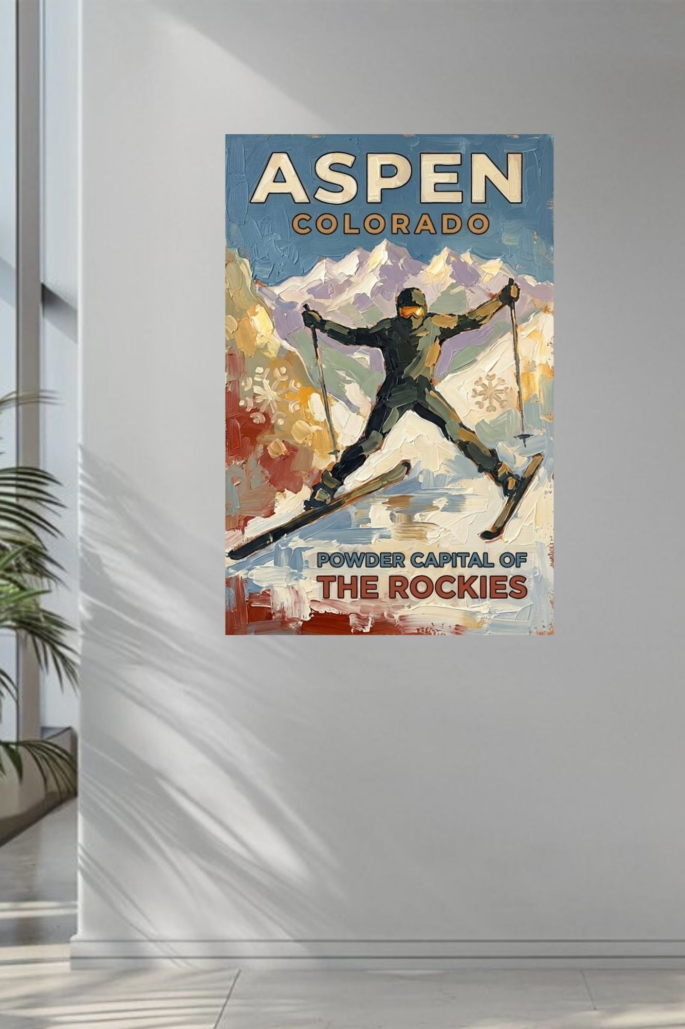 Aspen Colorado Powder Capital Of The Rockies| Snow Print| Giclee on Paper - Wood - Metal - Canvas