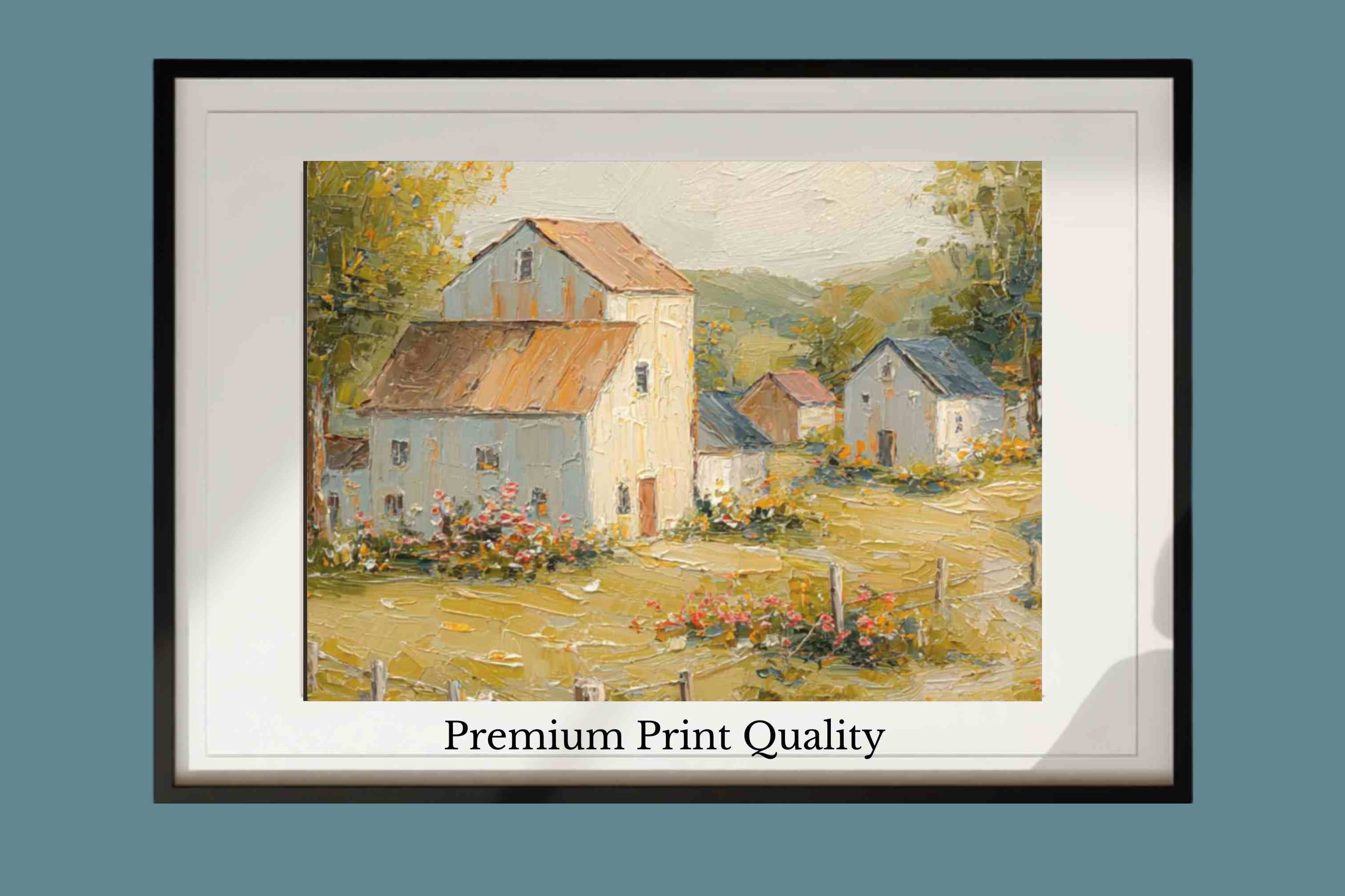 Tuscan Village Farmhouse |Impressionist Print| Italian Country| European Farmhouse Art| Giclée on Canvas, Wood, Metal & Fine Art Paper