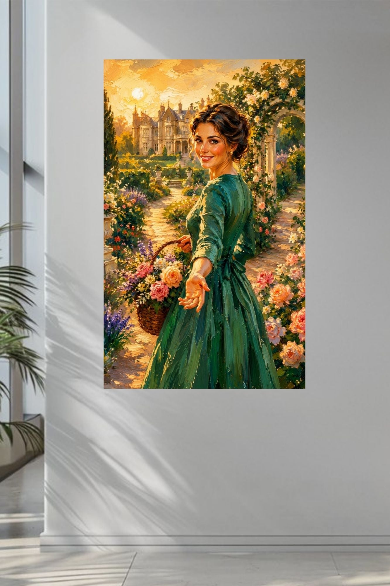 Join Me in my Garden | Romantic Garden Path | Impressionist Garden Wall Art | Giclée Paper • Wood • Metal • Canvas