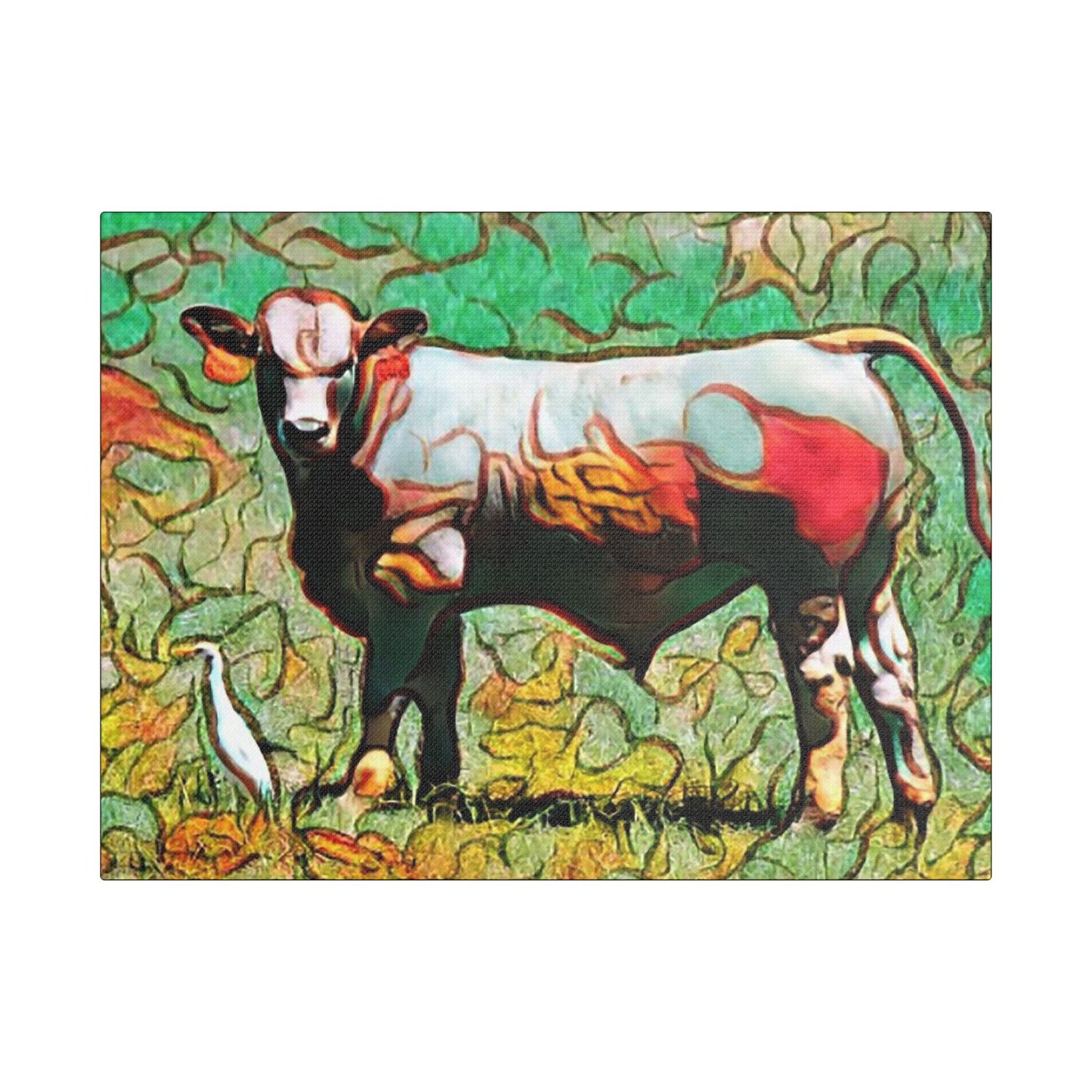 The Cow and Egert- Art- Gallery Wrapped- Satin Stretched Canvas Gallery Wraps - No Frame Needed