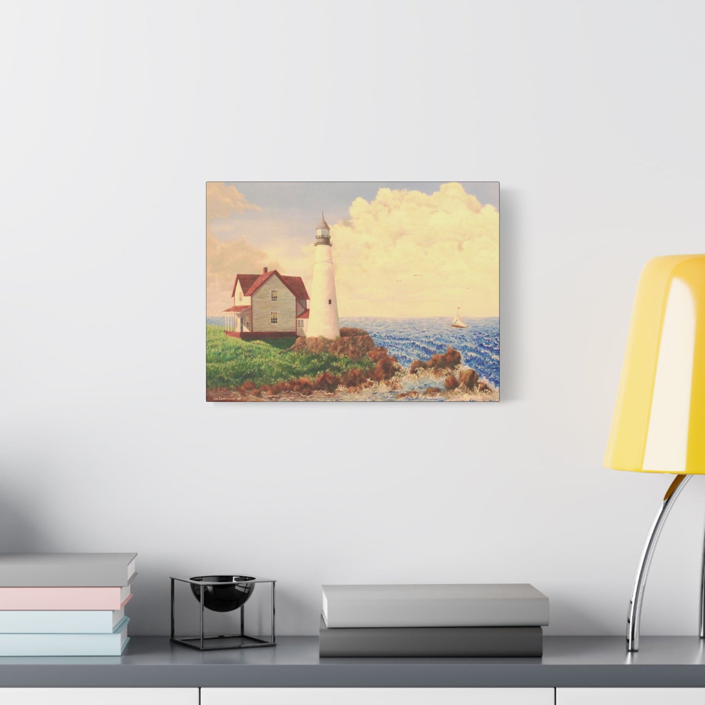 The Lighthouse- Art- Gallery Wrapped- Satin Stretched Canvas Gallery Wraps - No Frame Needed