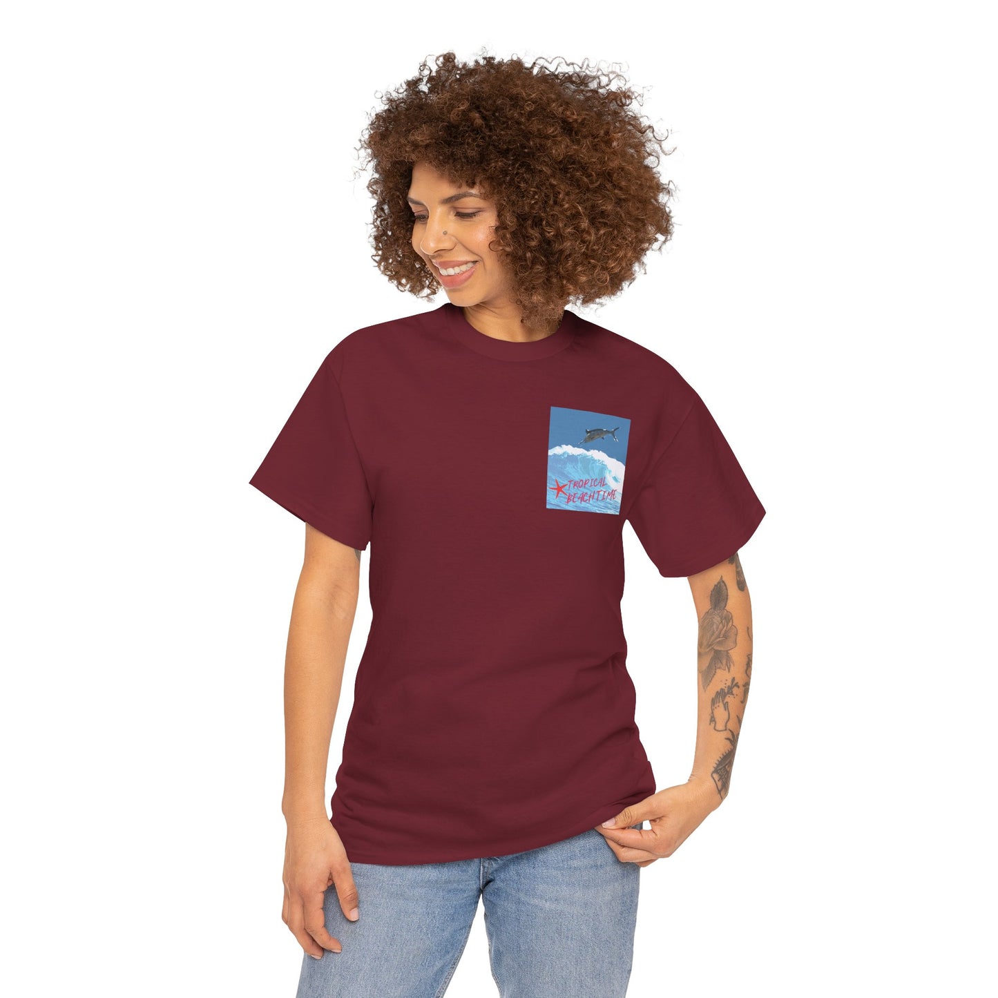 Tropical Beach Time - Amazing Unisex Heavy Cotton Tee