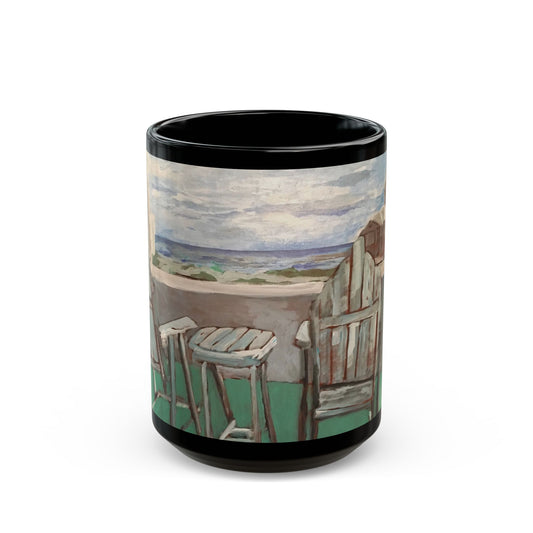 "Back Porch Dreaming" - 11 oz or 15 oz Ceramic Black Mugs