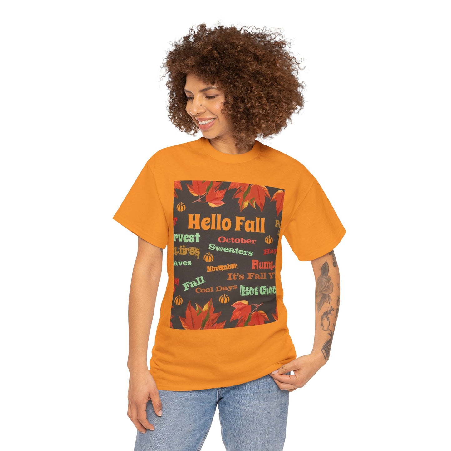Hello Fall -Amazing Unisex Heavy Cotton Short Sleeve Tee Shirts!