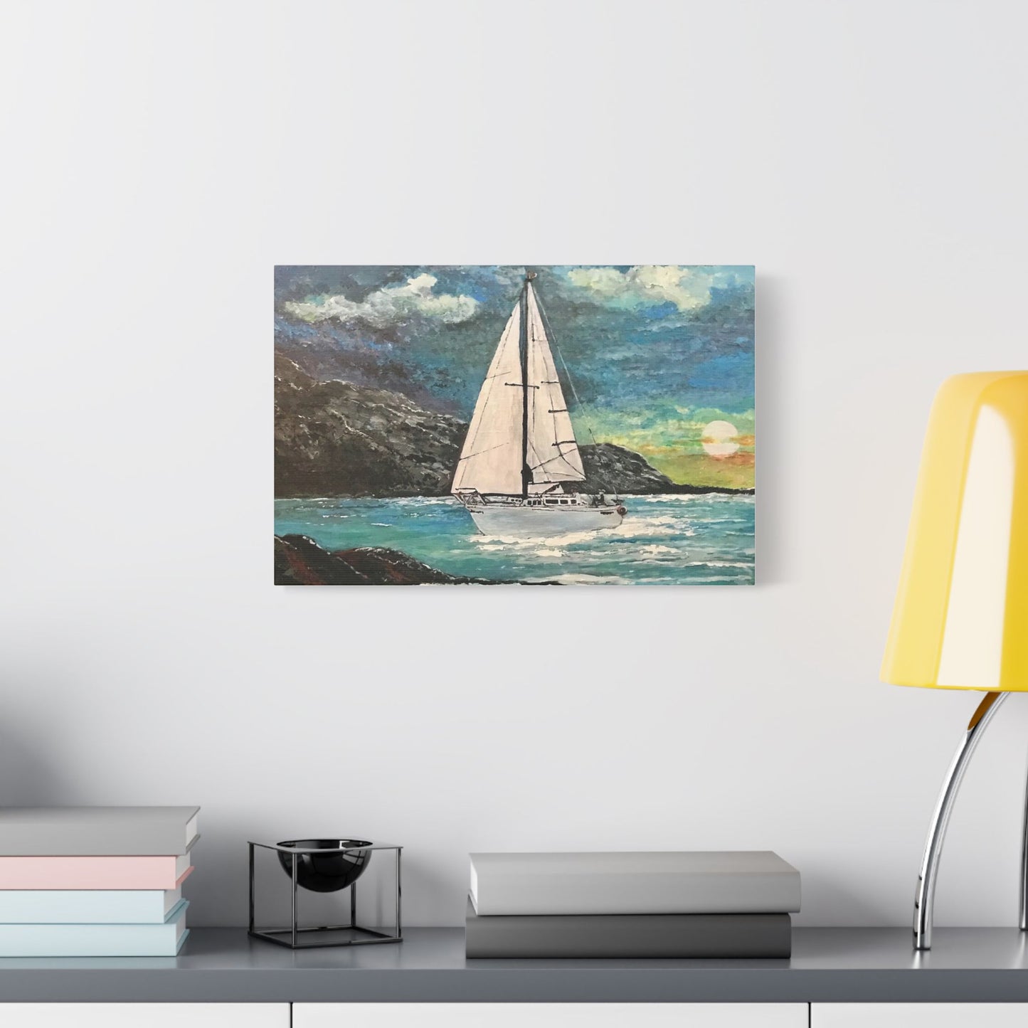 Tropical Sailing- Art- Gallery Wrapped- Satin Stretched Canvas Gallery Wraps - No Frame Needed