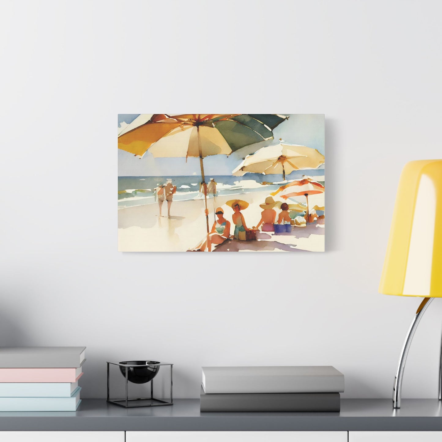 On the Beach- Art- Gallery Wrapped- Satin Stretched Canvas Gallery Wraps - No Frame Needed