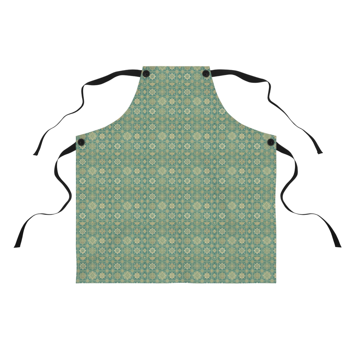 Turquoise and Elegant Gold Boho-Apron