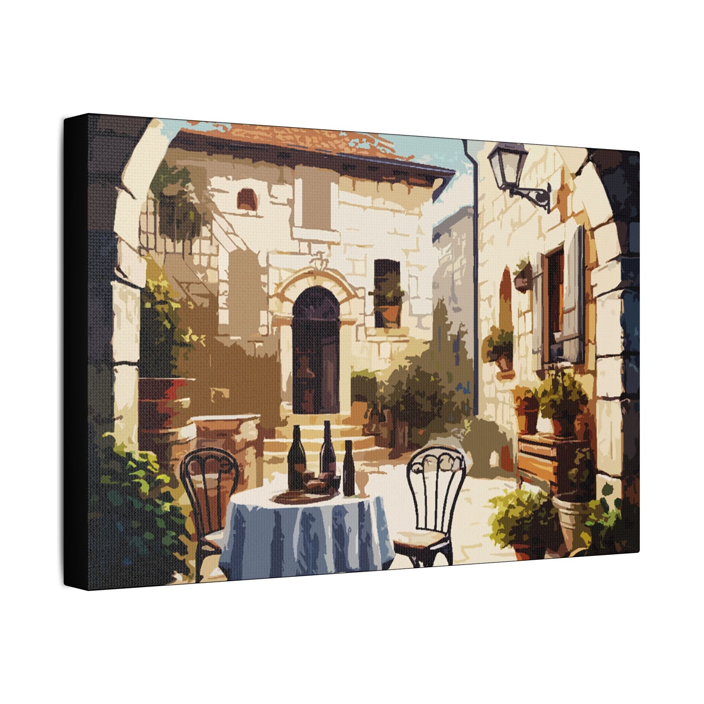 Secret Patio- Art- Gallery Wrapped- Satin Stretched Canvas Gallery Wraps - No Frame Needed