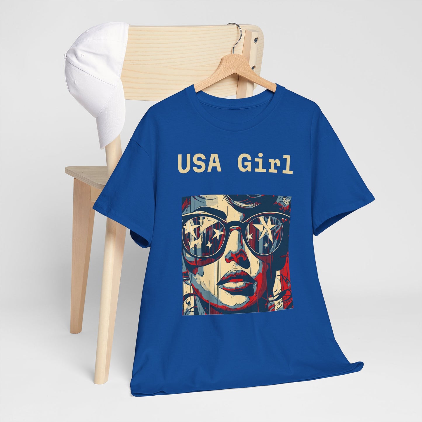 "USA Girl" - Amazing Unisex Heavy Cotton Short Sleeve Tee Shirts!