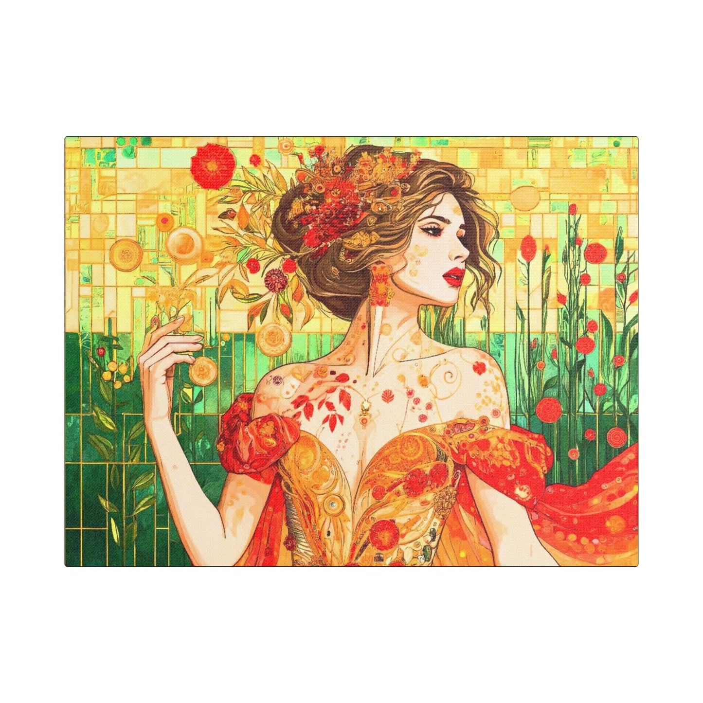 Autumn Queen  -Art- Gallery Wrapped- Satin Stretched Canvas Gallery Wraps - No Frame Needed