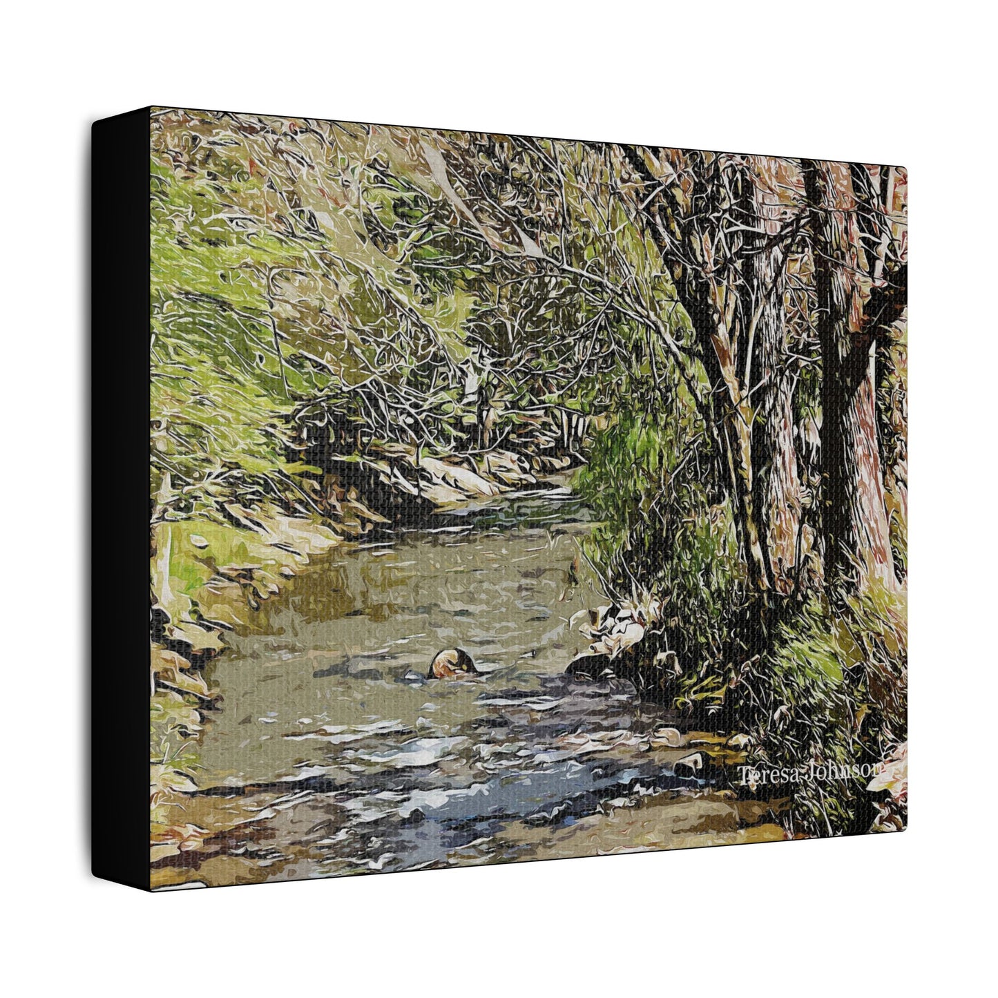 Georgia Creek- Art- Gallery Wrapped- Satin Stretched Canvas Gallery Wraps - No Frame Needed