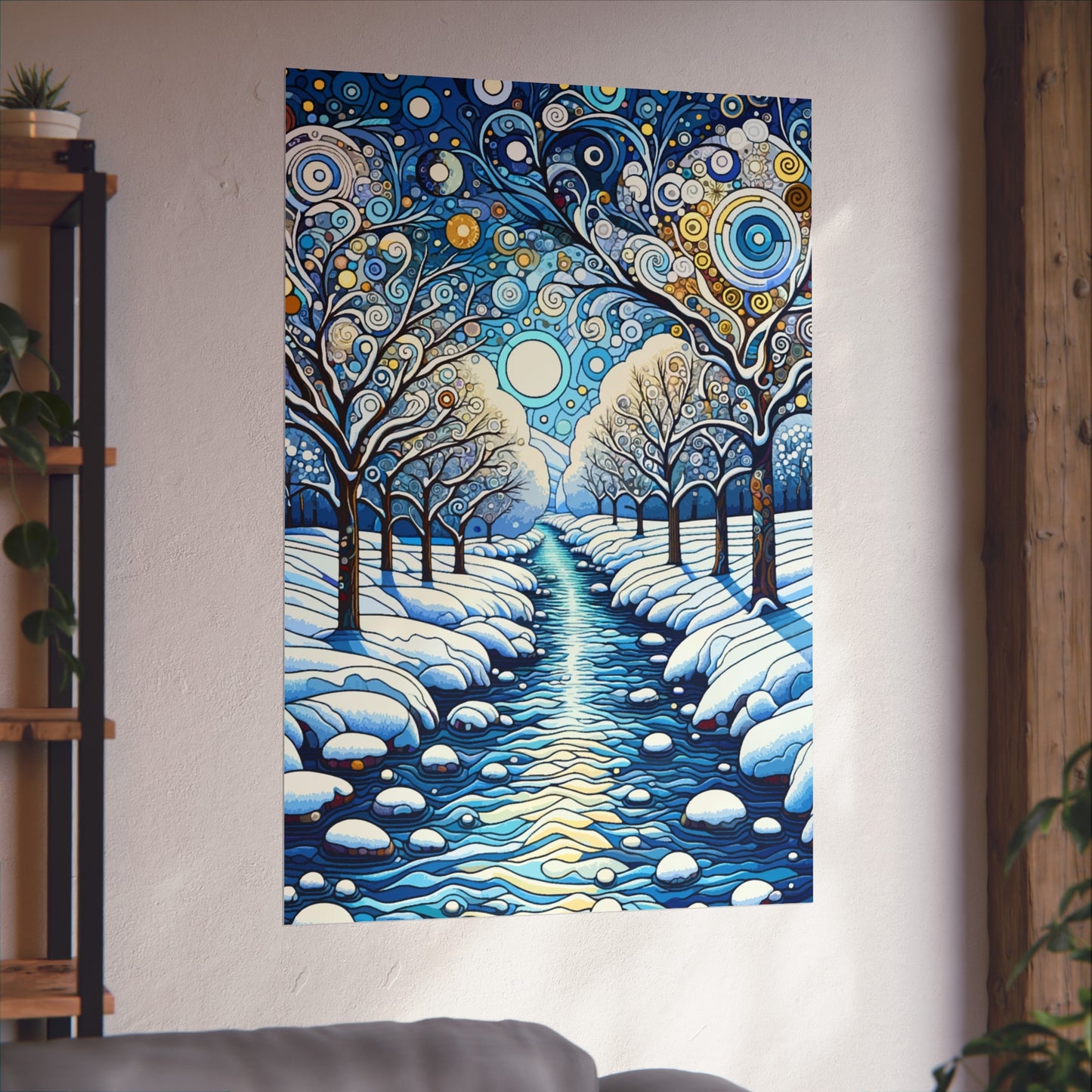 Winter Stream- Art- Giclée Technique Fine Art Posters- No Frame