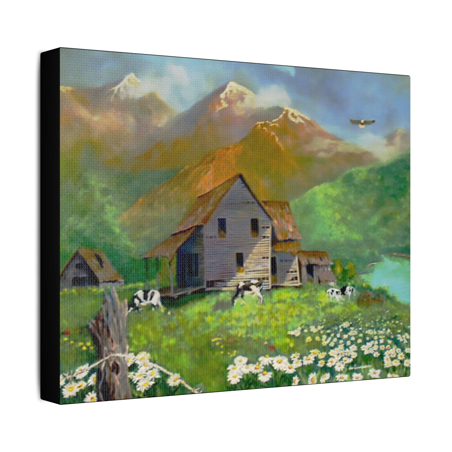 The Cows- Art- Gallery Wrapped- Satin Stretched Canvas Gallery Wraps - No Frame Needed