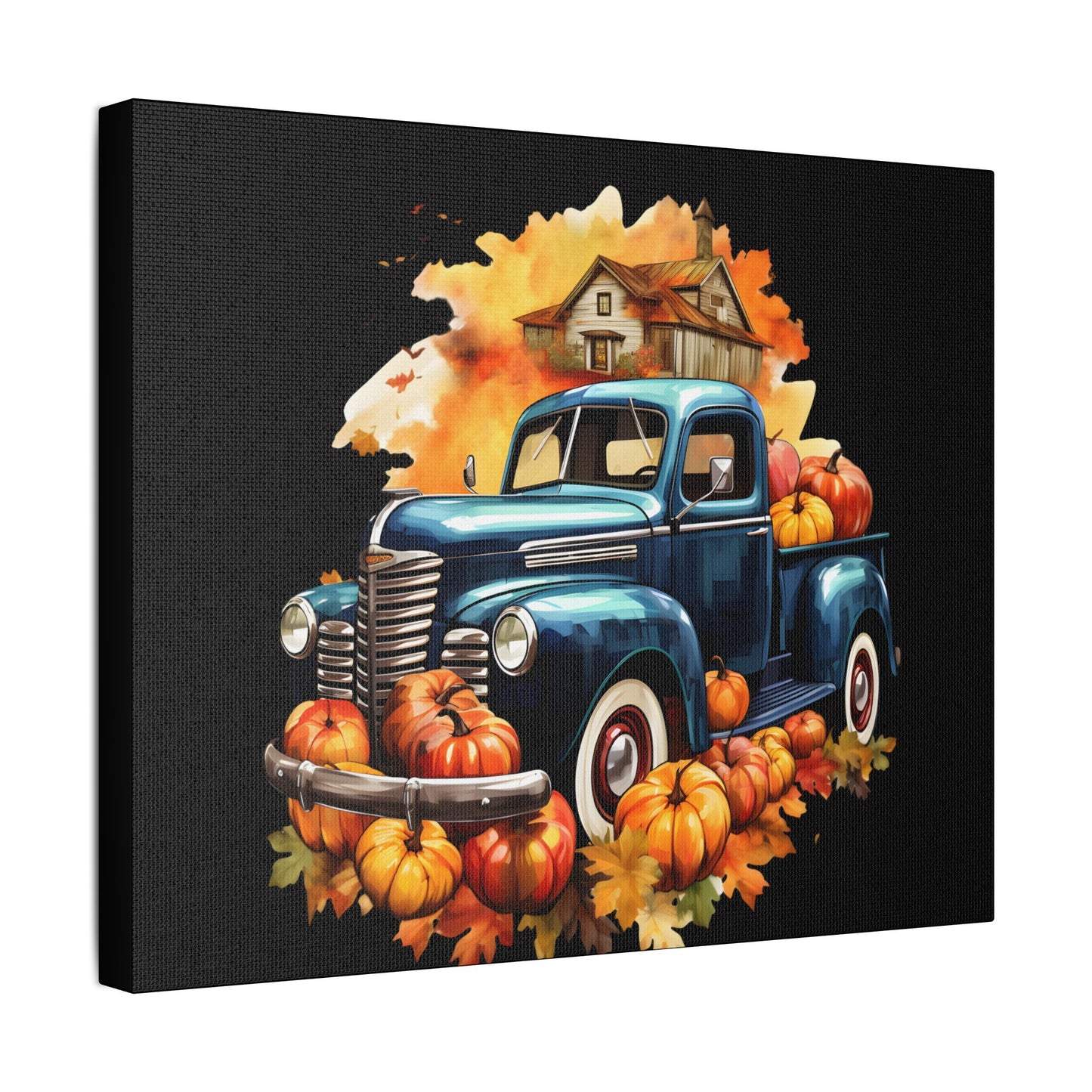 Fall Truck Art- Gallery Wrapped- Satin Stretched Canvas Gallery Wraps - No Frame Needed