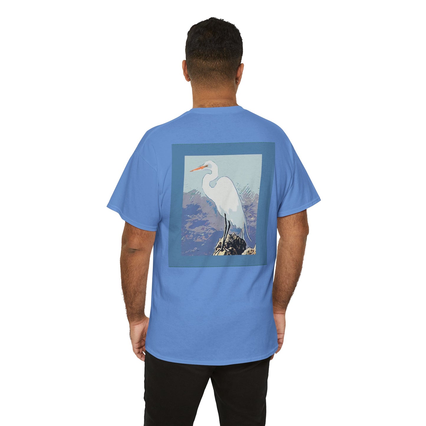 White Egret- Amazing Unisex Heavy Cotton Short Sleeve Tee Shirts!