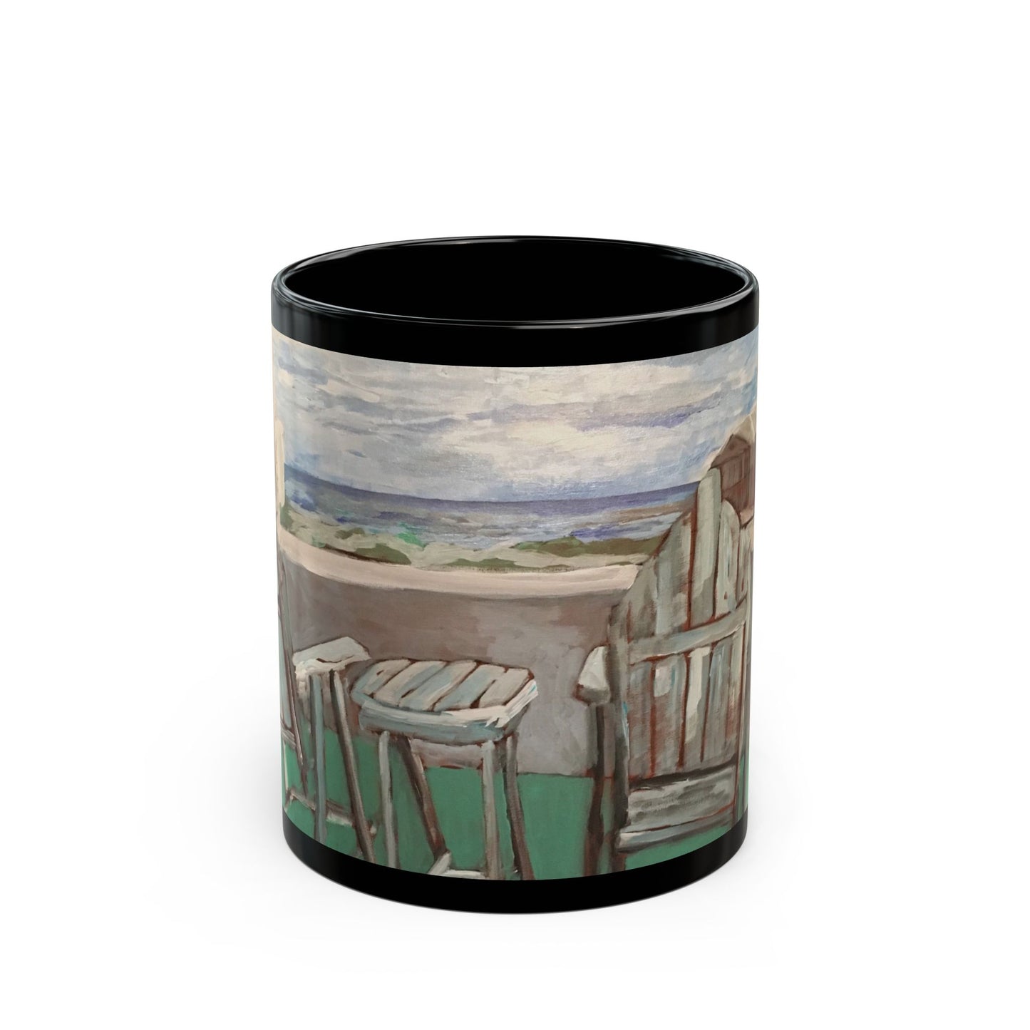 "Back Porch Dreaming" - 11 oz or 15 oz Ceramic Black Mugs