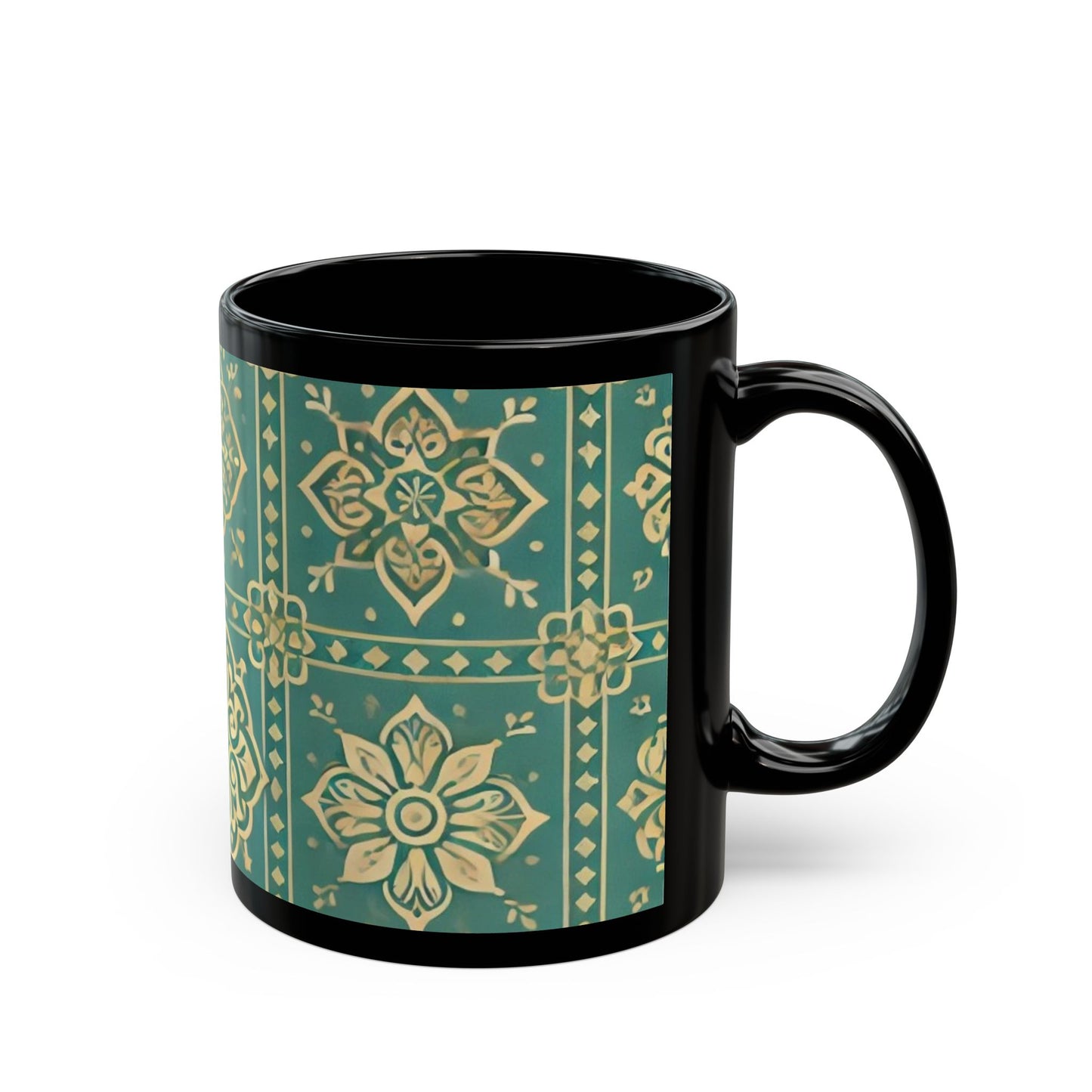 Gold Jewels - 11 oz or 15 oz Ceramic Black Mugs