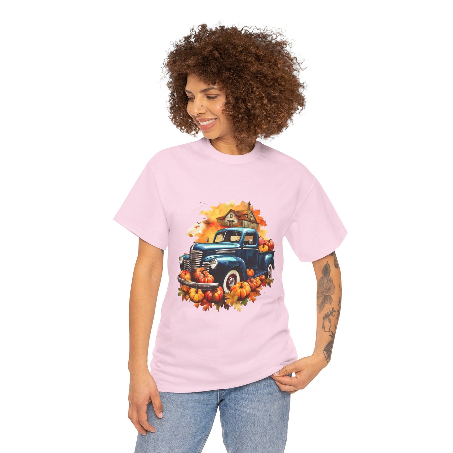 Fall Truck -Amazing Unisex Heavy Cotton Short Sleeve Tee Shirts!