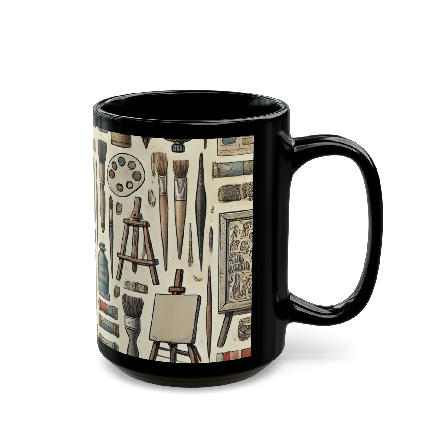 Artist Supplies- 11 oz or 15 oz Ceramic Black Mugs